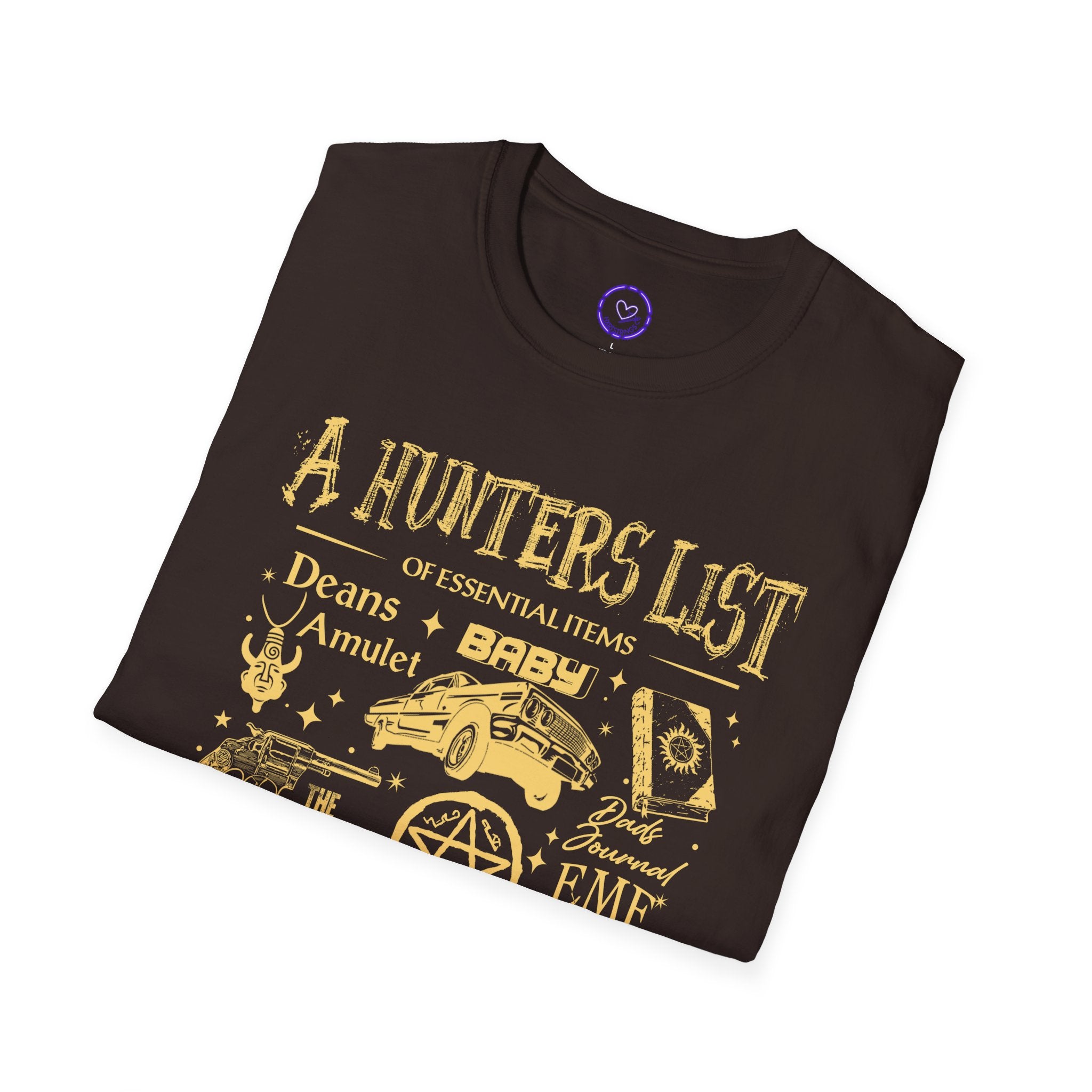 Supernatural A Hunters List essentials graphic T-Shirt | Supernatural hunting icons