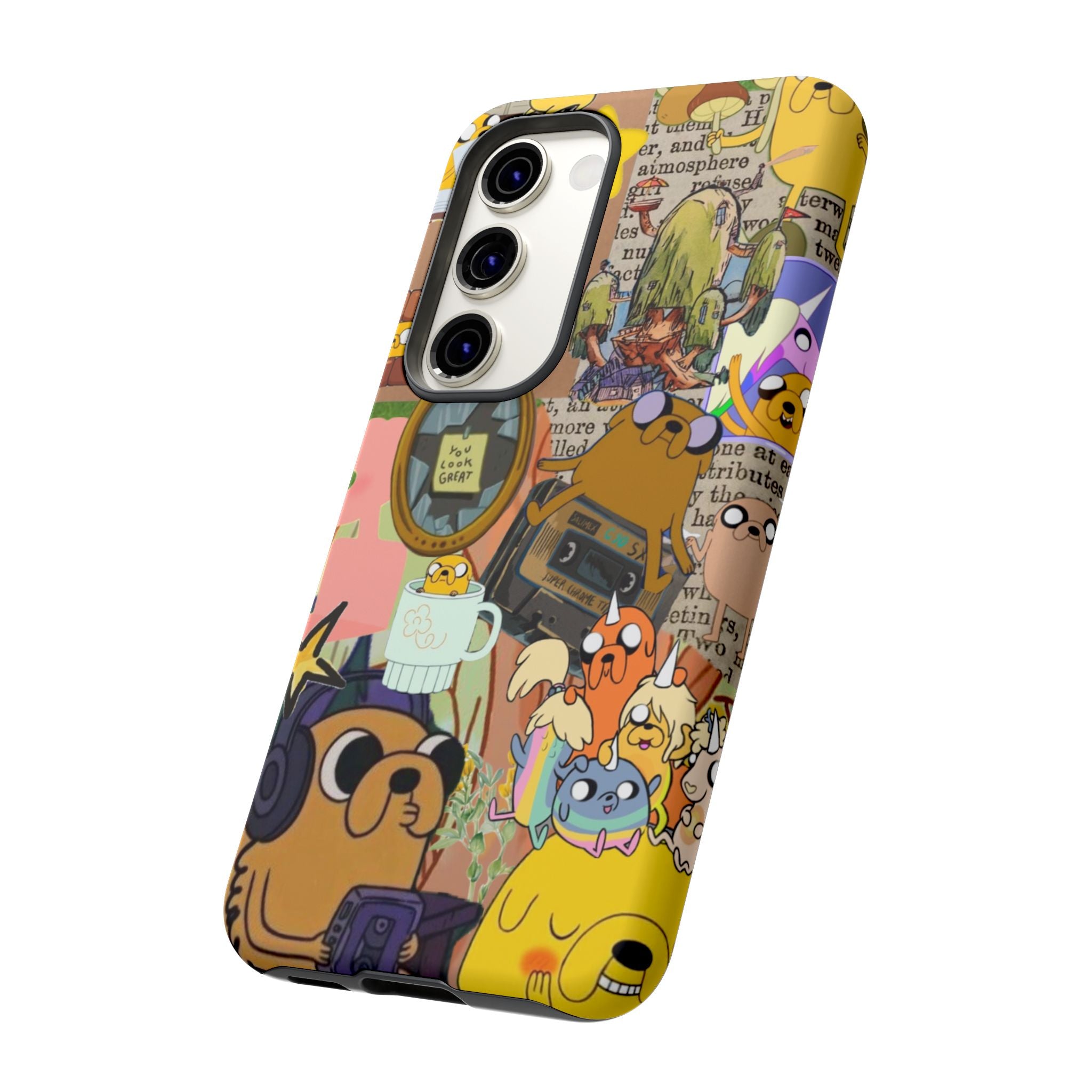 Adventure Time Jake the Dog Cartoon Collage Phone Case | Adventure Dog Character Pattern