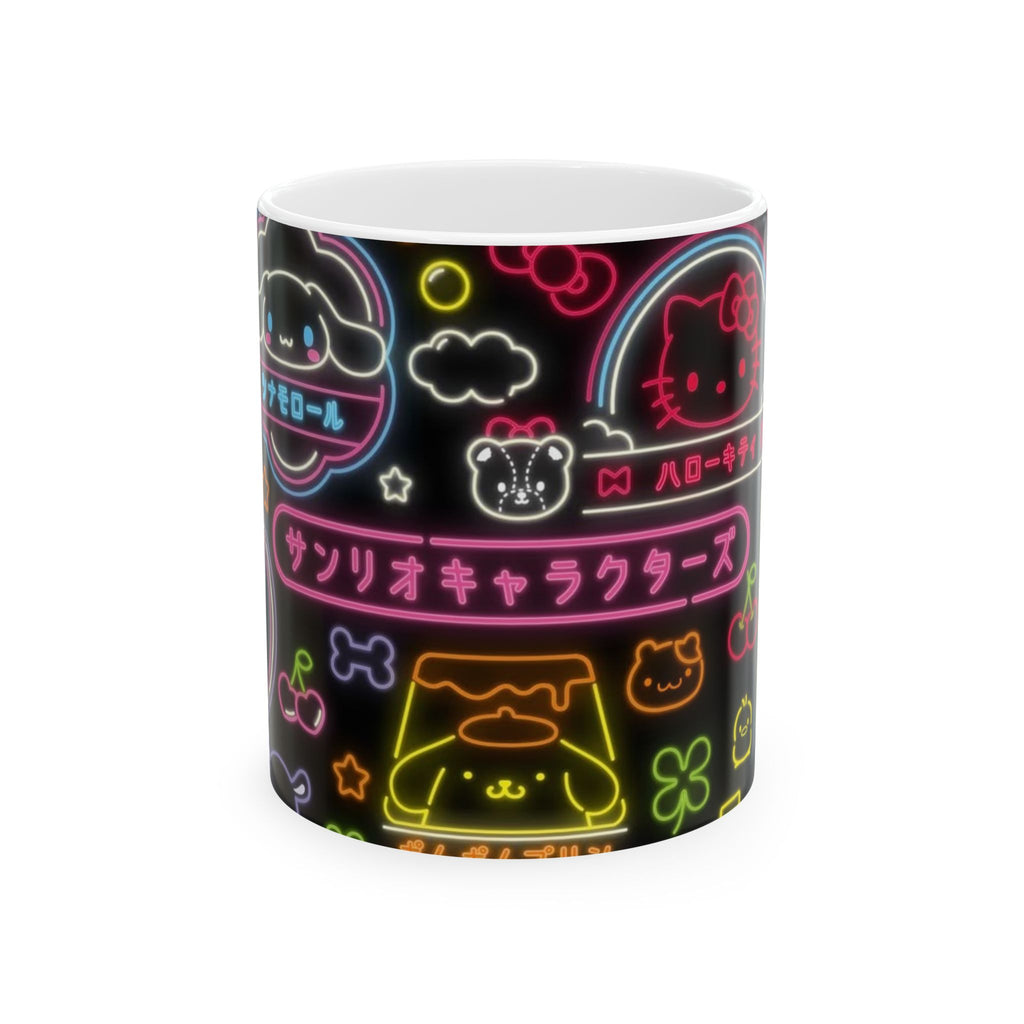 Kuromi Neon Sanrio Characters Mug | Hello Kitty Pompompurin Kawaii Ceramic