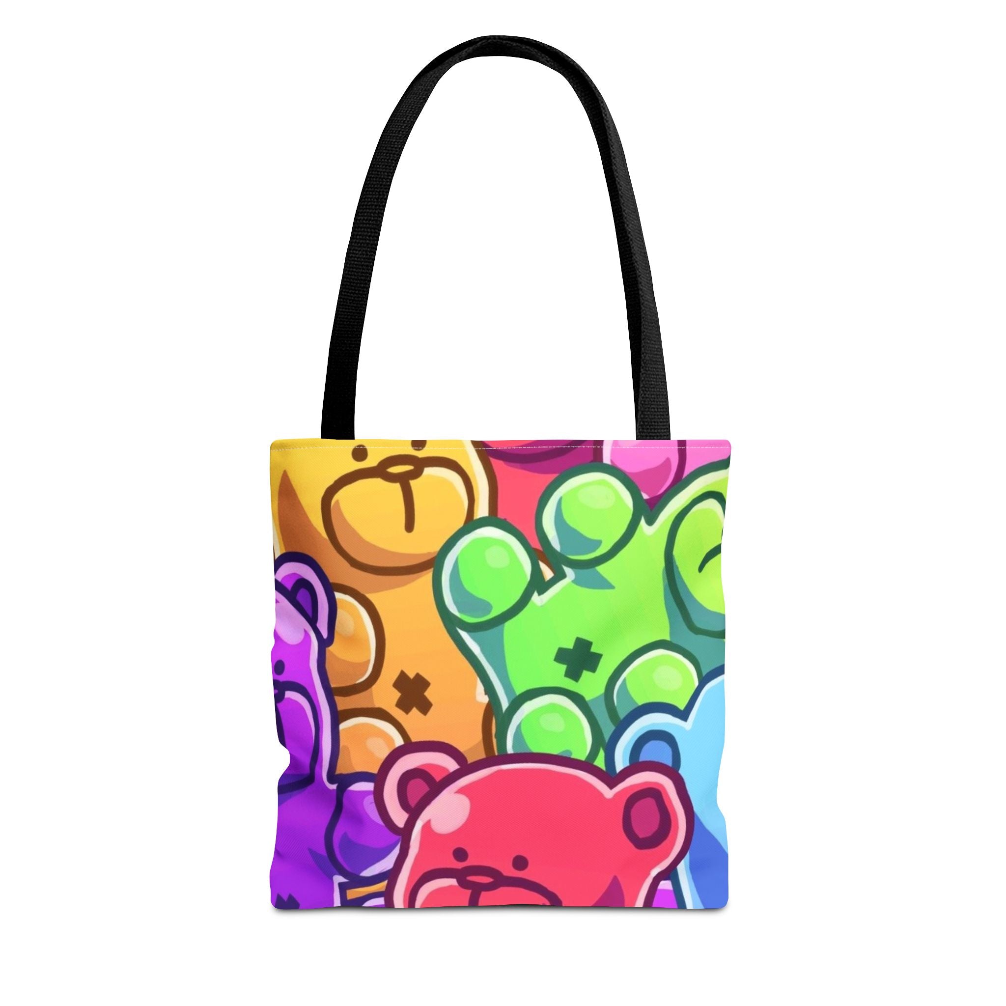 Rainbow Gummy Bears Tote Bag | Colorful Candy Pop All-Over Print