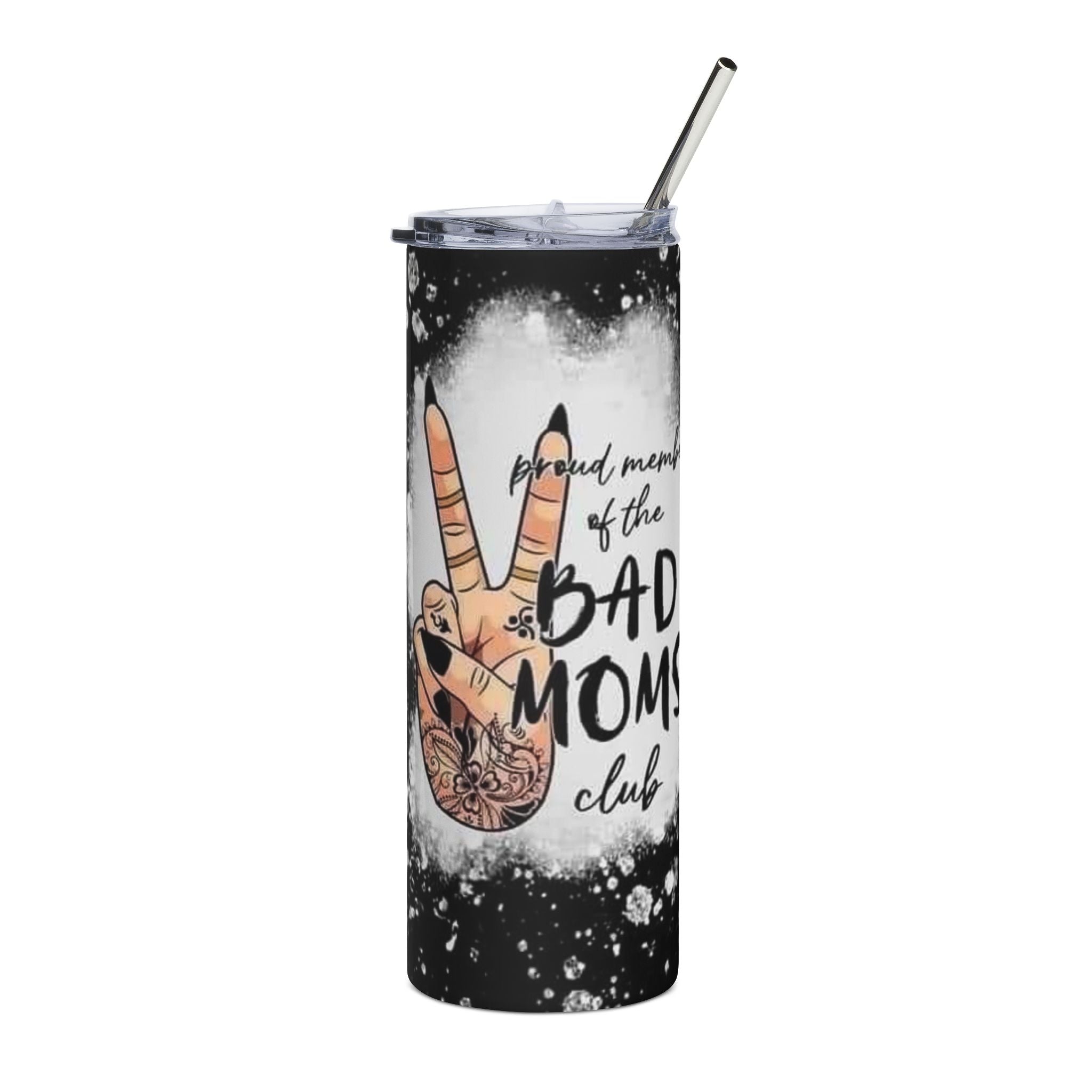 Bad Moms Club peace sign Tumbler | 20oz stainless steel travel cup