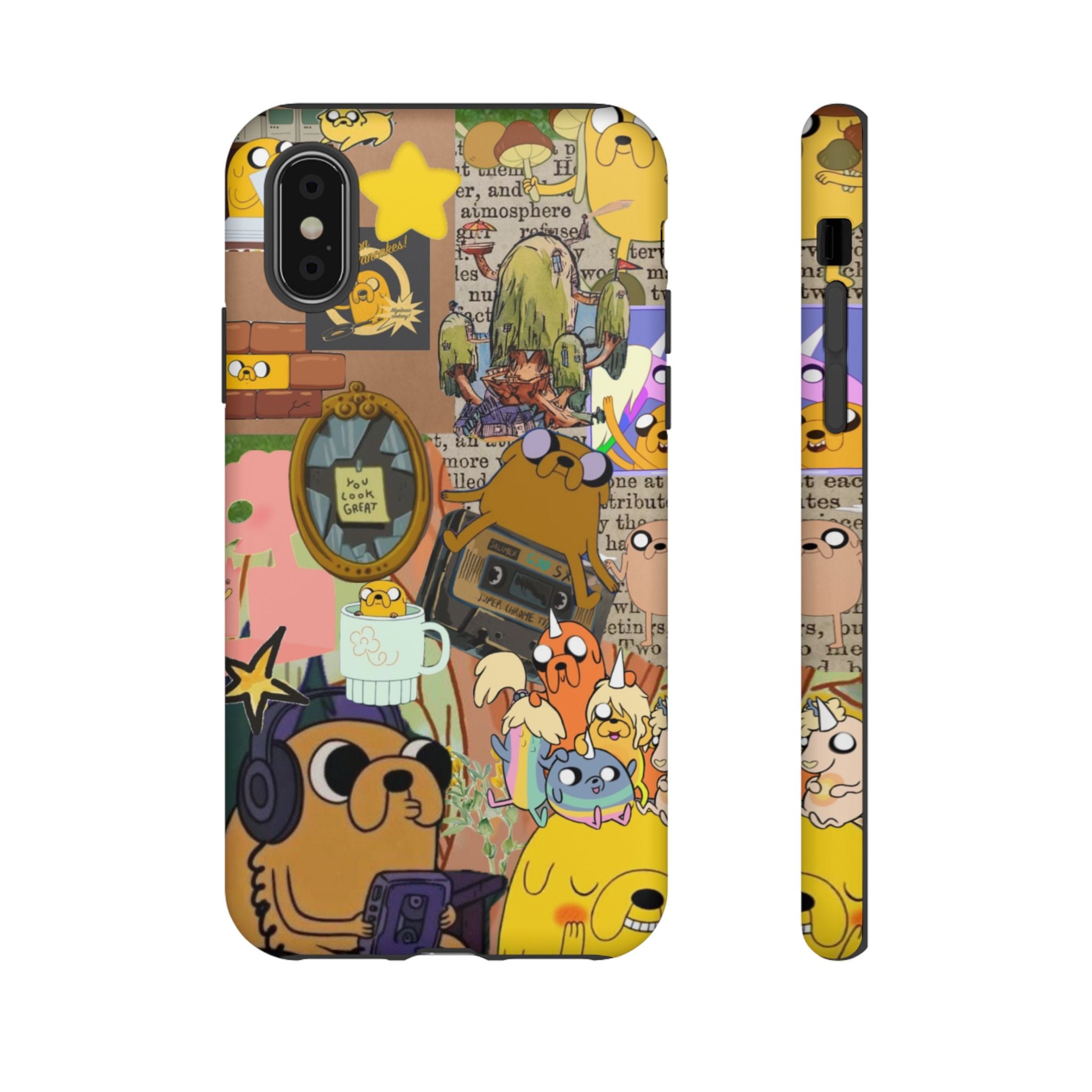 Adventure Time Jake the Dog Cartoon Collage Phone Case | Adventure Dog Character Pattern