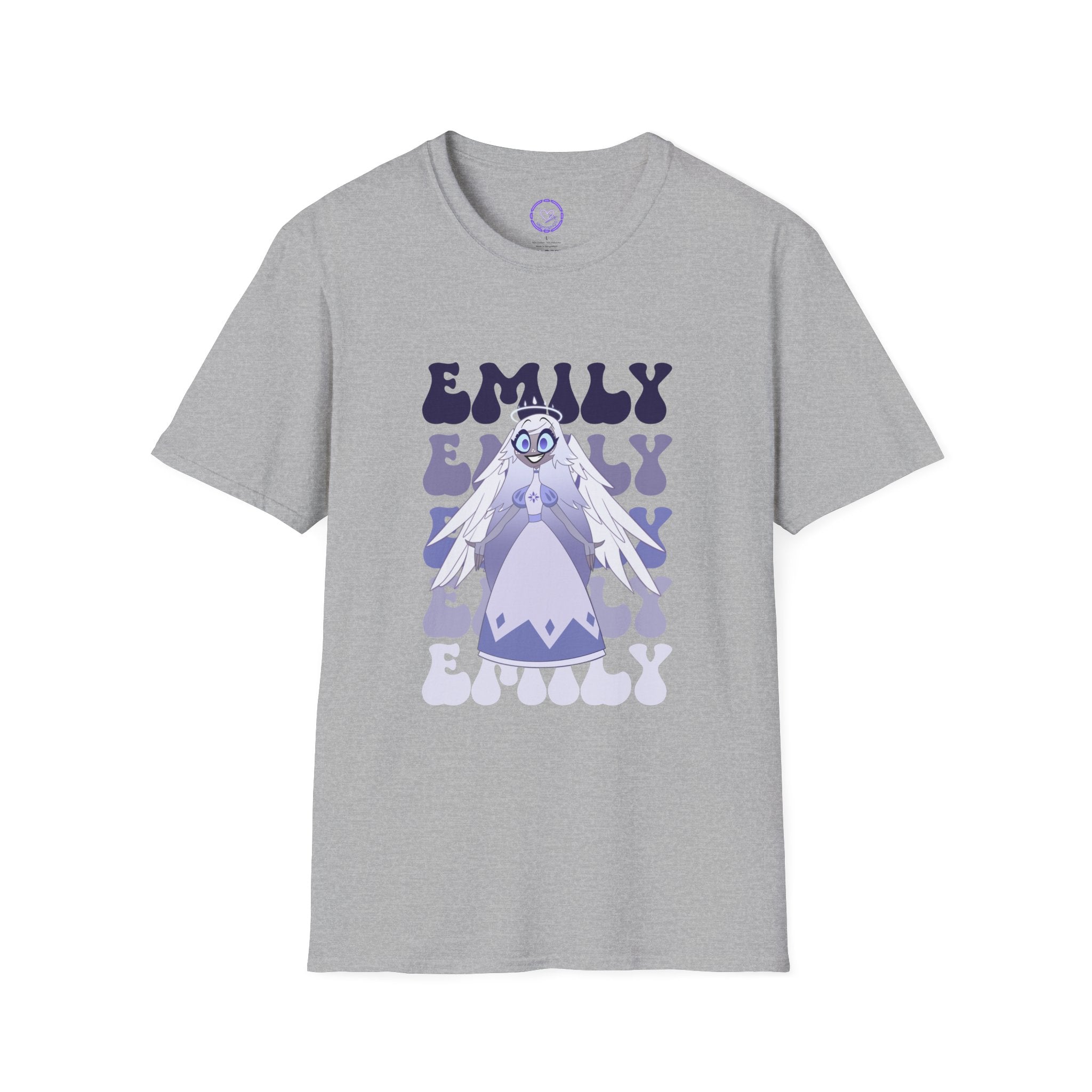 Emily Hazbin Hotel Gothic Doll T-Shirt | Retro Psychedelic Name Graphic