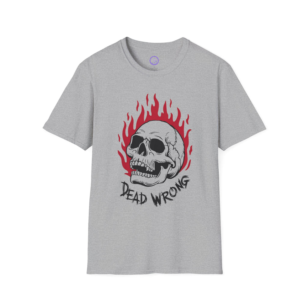 Flaming Skull Dead Wrong T-Shirt | Skull Graphic Tee