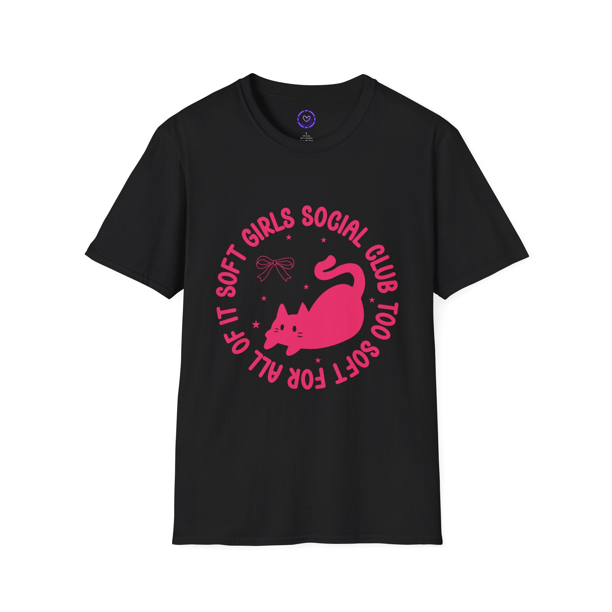 Soft Girls Social Club Cat TShirt | Pink Graphic Tee