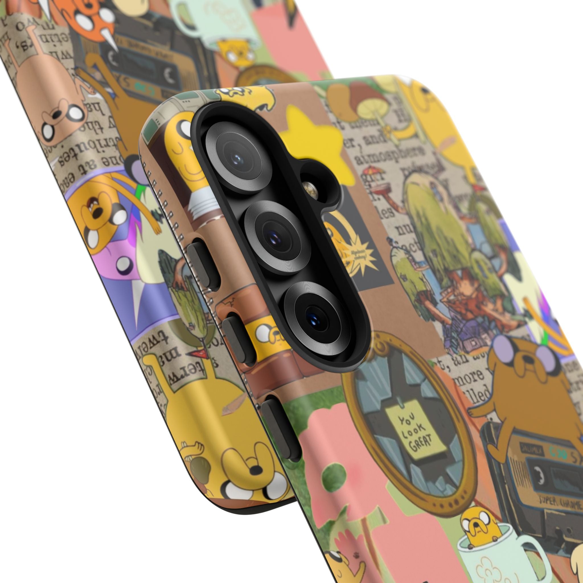 Adventure Time Jake the Dog Cartoon Collage Phone Case | Adventure Dog Character Pattern