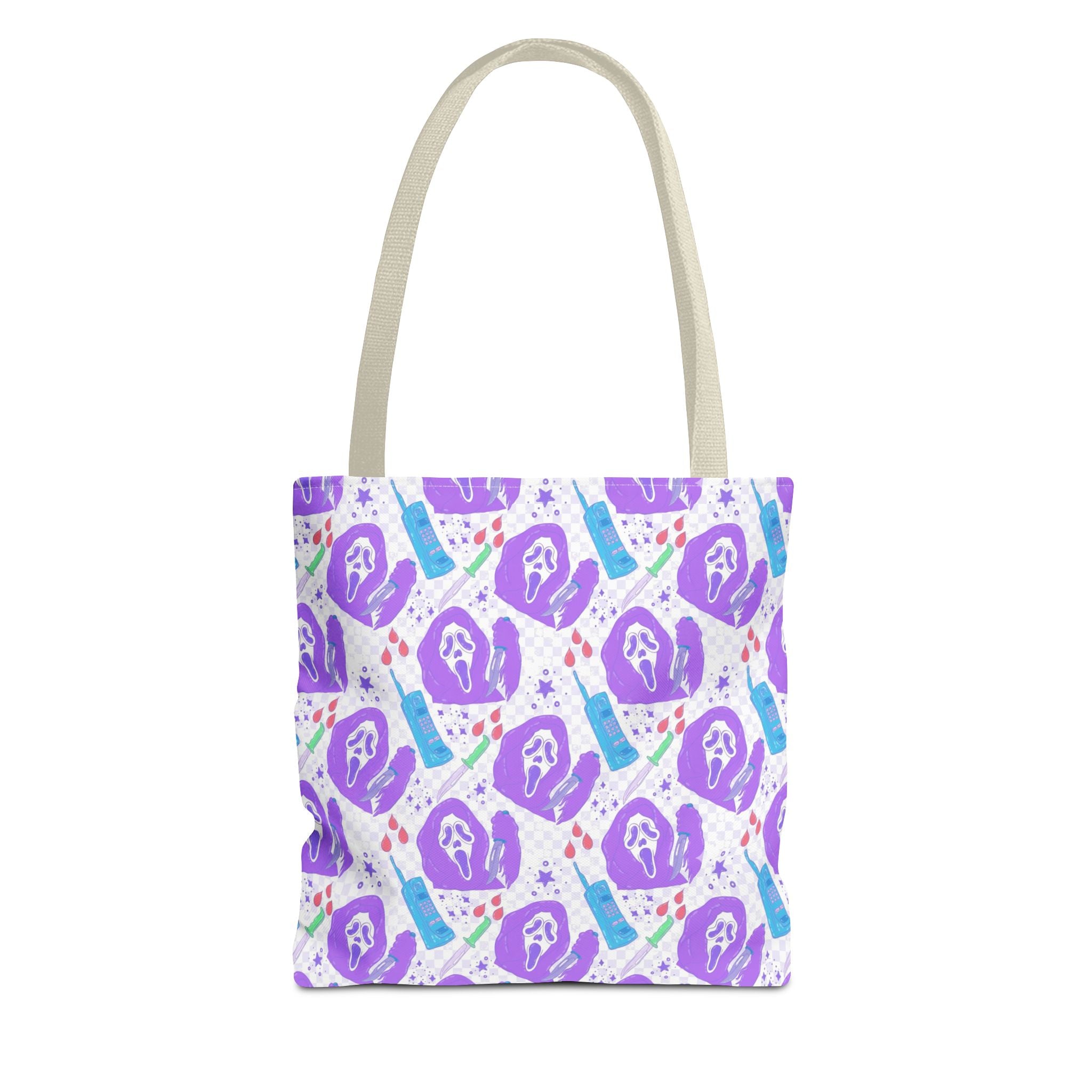 Purple Ghostface Pattern Tote Bag | Pastel Goth AOP