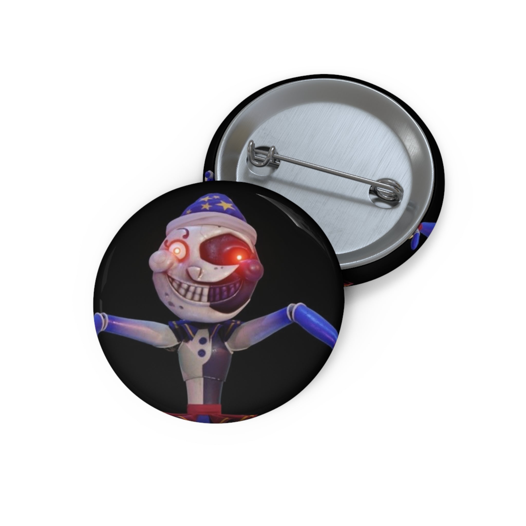 FNAF 5NAF Five Nights at Freddy Creepy Animatronic Skull Pin Button | Round Pinback Badge