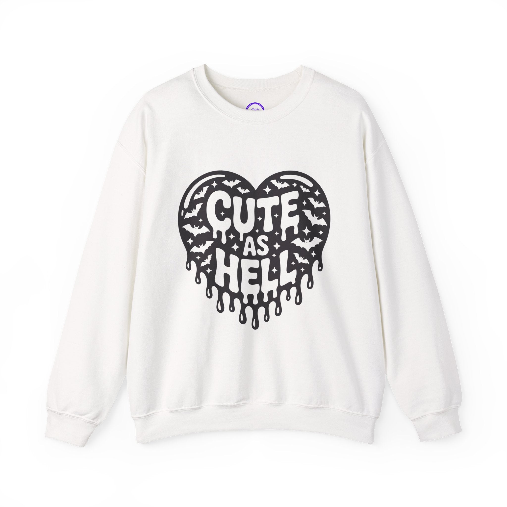 Cute As Hell heart graphic Sweatshirt | gothic drip typography