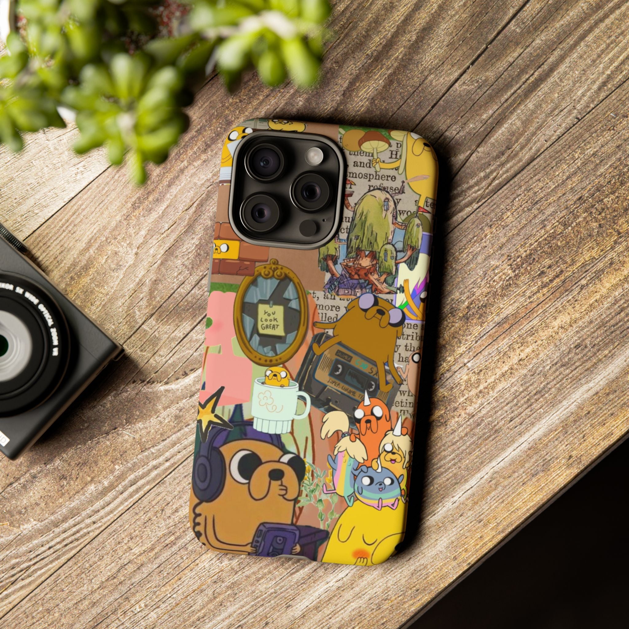 Adventure Time Jake the Dog Cartoon Collage Phone Case | Adventure Dog Character Pattern