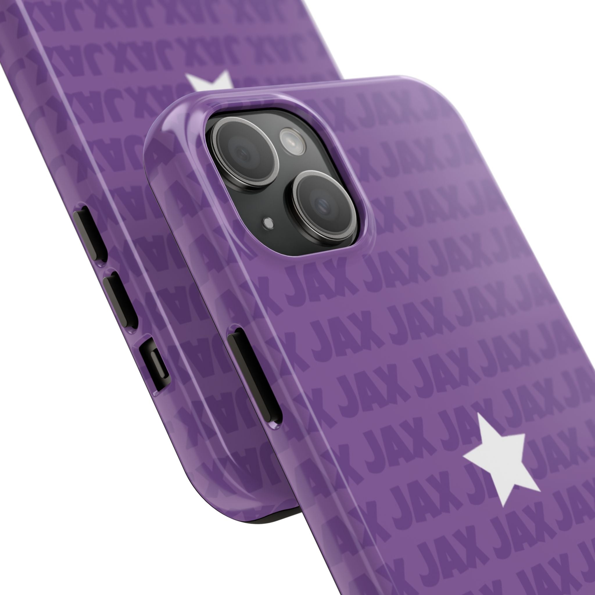 The Amazing Digital Circus JAX pattern with center star Phone Case | purple repeating name pattern