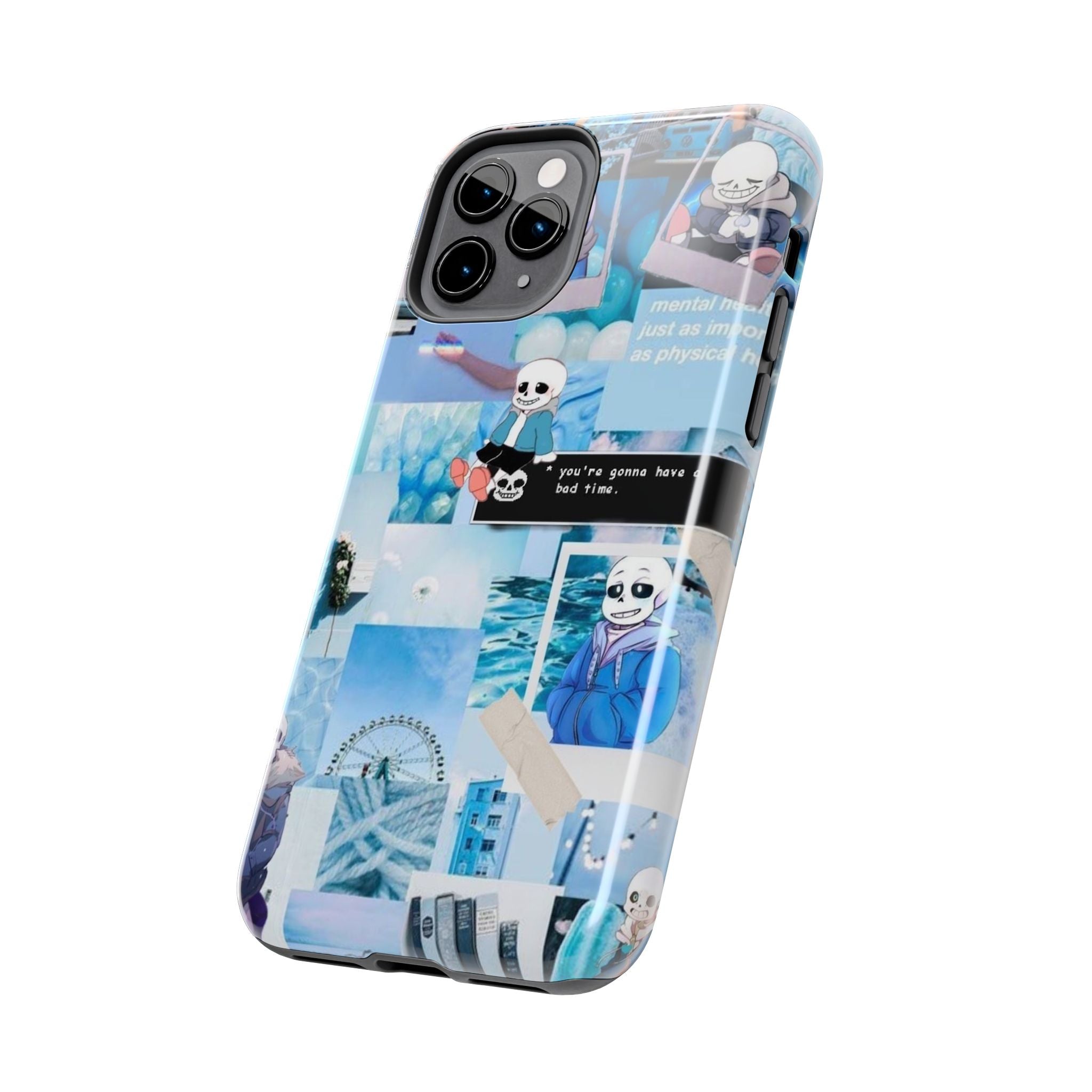 Undertale Sans Character Collage Tough Phone Case | Blue Aesthetic, Undertale-inspired