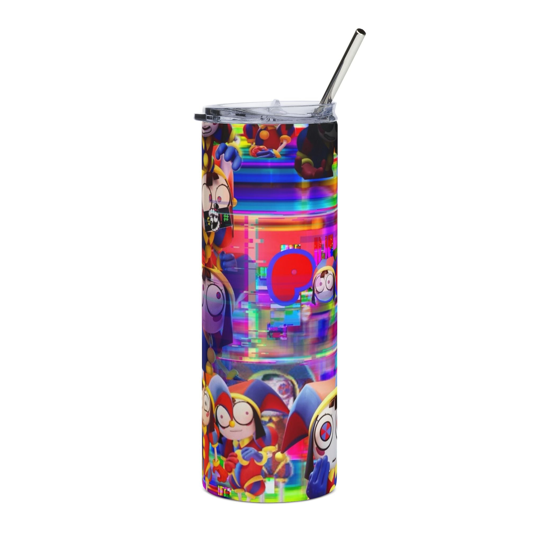 The Amazing Digital Circus Pomni Psychedelic Cartoon Characters Stainless Steel Tumbler | 20oz