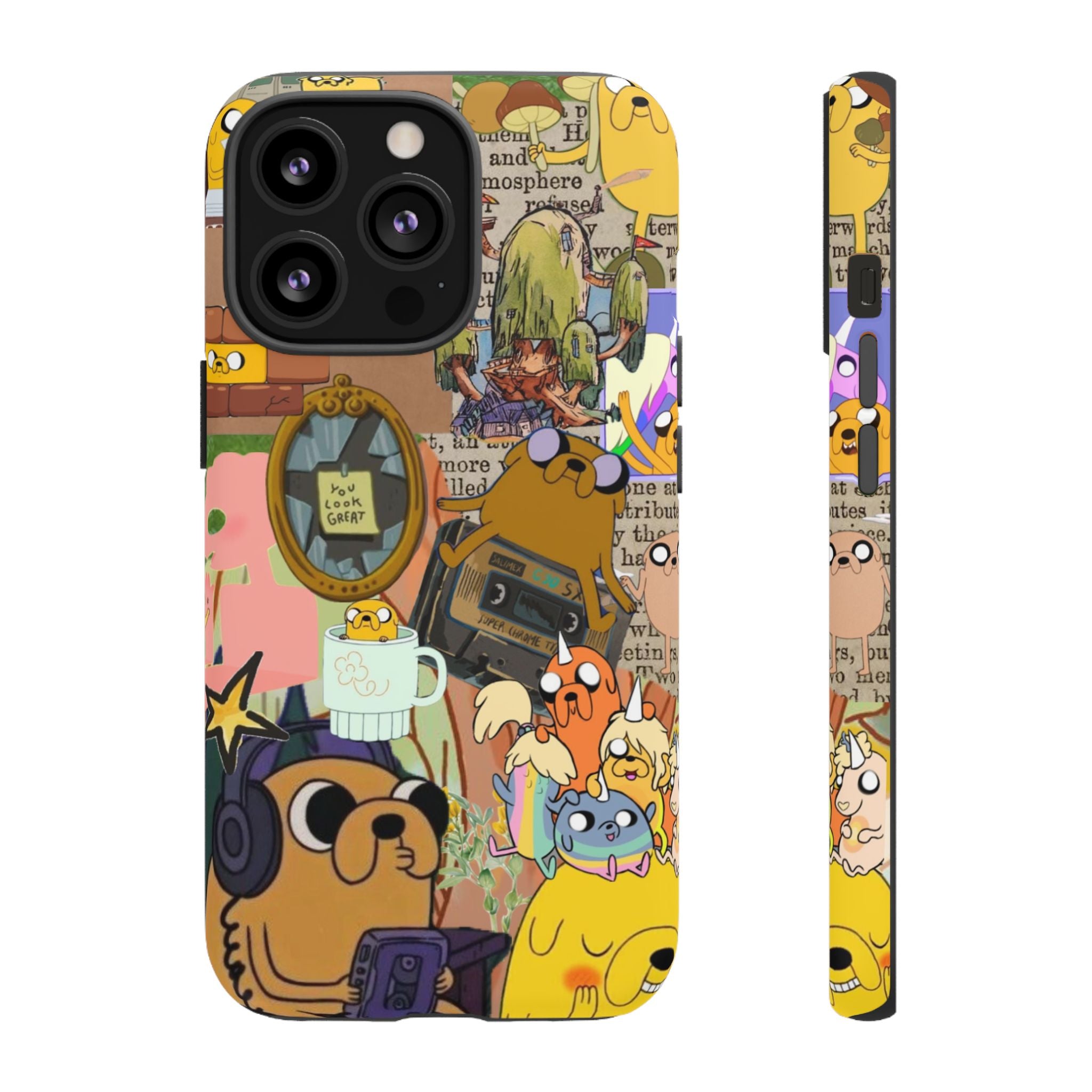 Adventure Time Jake the Dog Cartoon Collage Phone Case | Adventure Dog Character Pattern