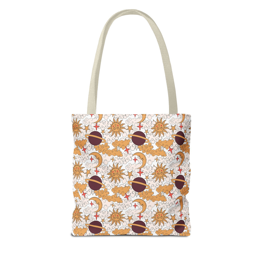 Celestial Sun Moon Pattern Tote Bag | Astrology Zodiac Starry Design