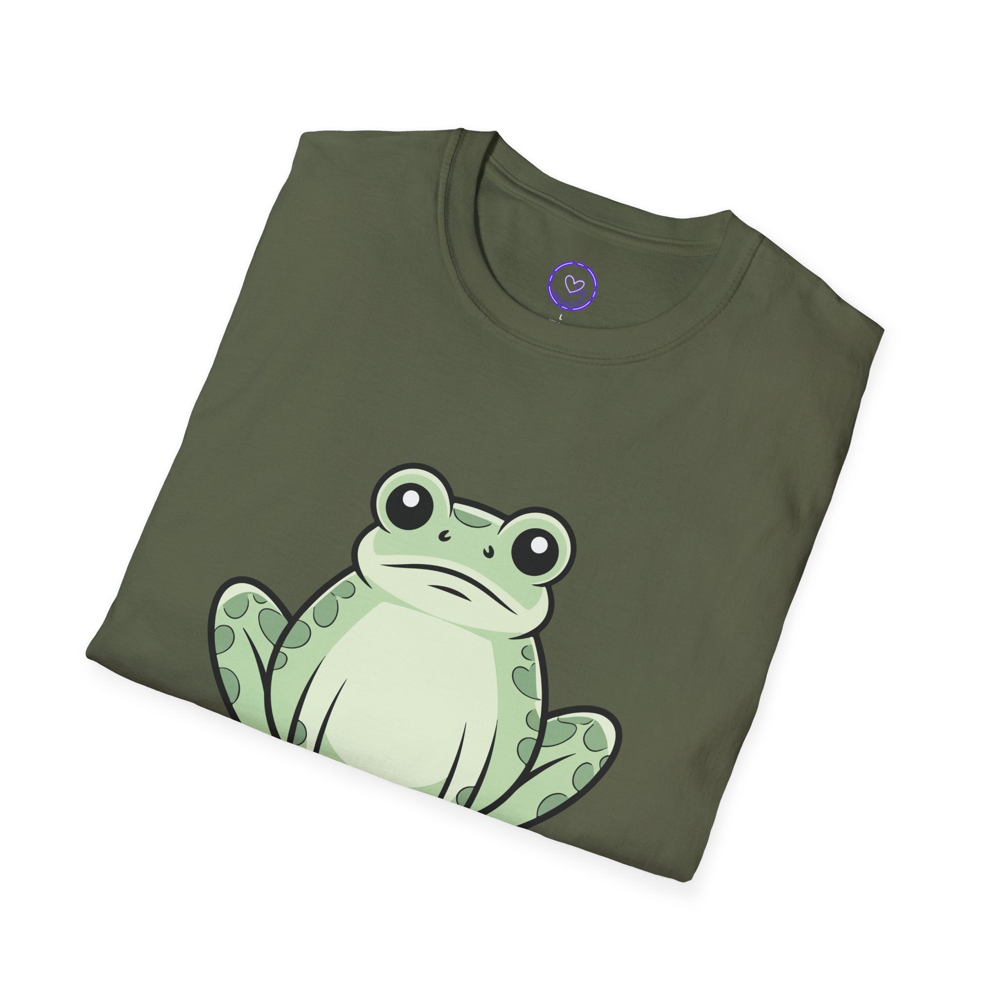 Funny Kawaii Frog Illustration I exist without my consent T-Shirt | Funny Frog Tee
