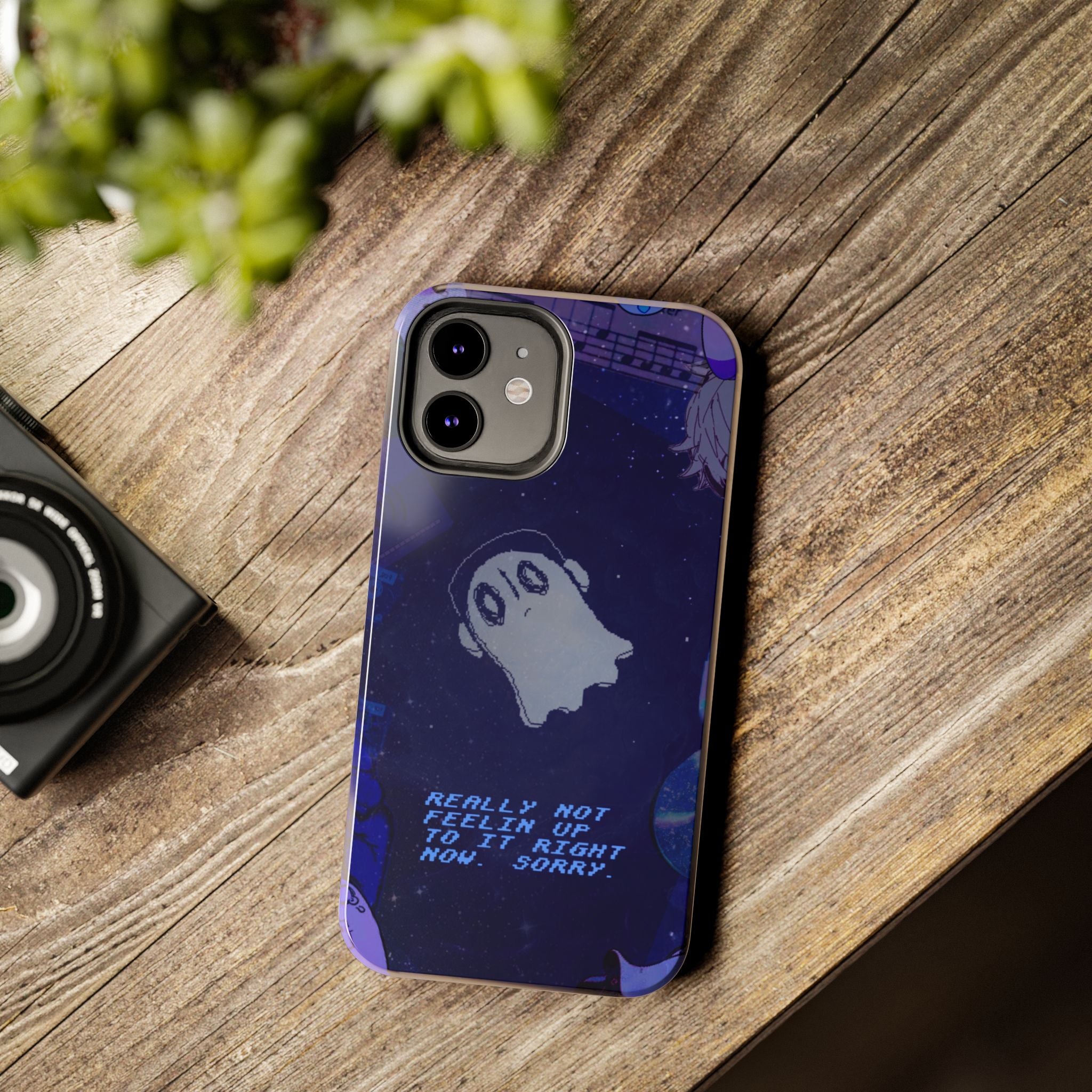 Undertale Napstablook Sad Ghost Phone Case | Blue Aesthetic, Vaporwave Quote, "Really Not Feelin' Up To It Right Now"