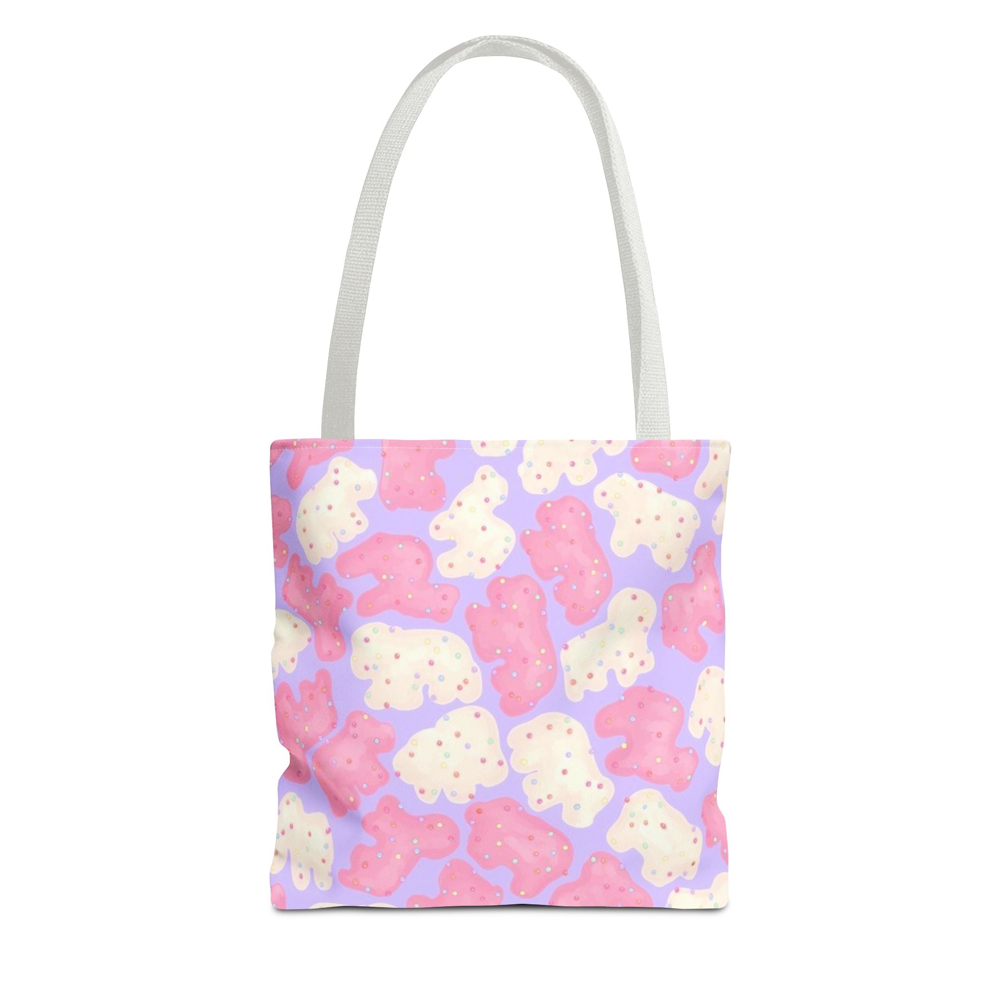 Pastel Animal Crackers Kawaii Bear Pattern Tote Bag | Candy Cute All-Over Print