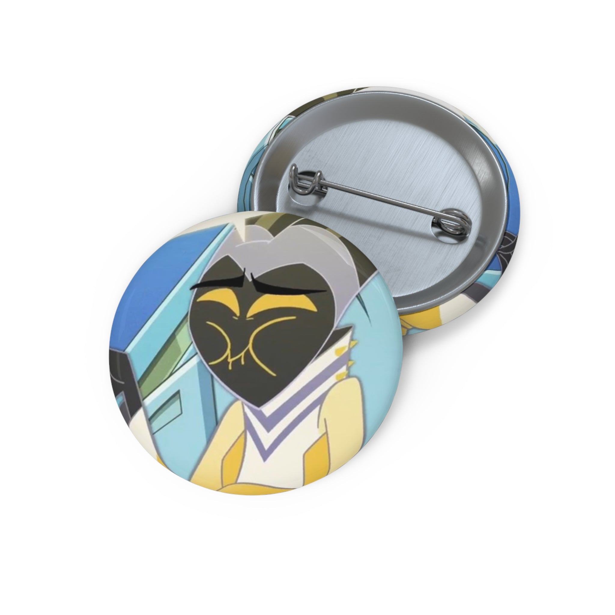Hazbin Hotel Adam Smiling Mask Character Pin Button | 1.25" Round Enamel Style Badge