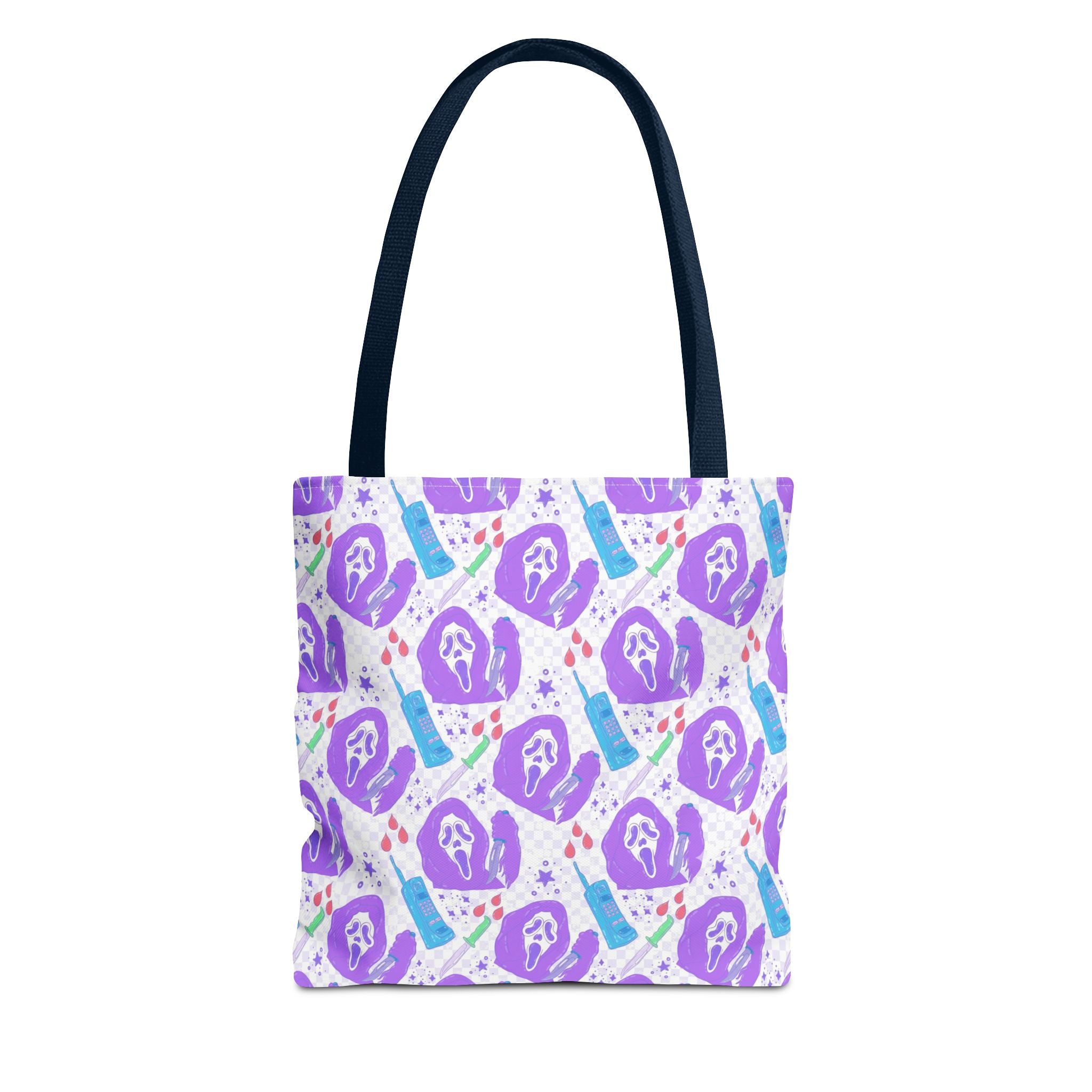 Purple Ghostface Pattern Tote Bag | Pastel Goth AOP