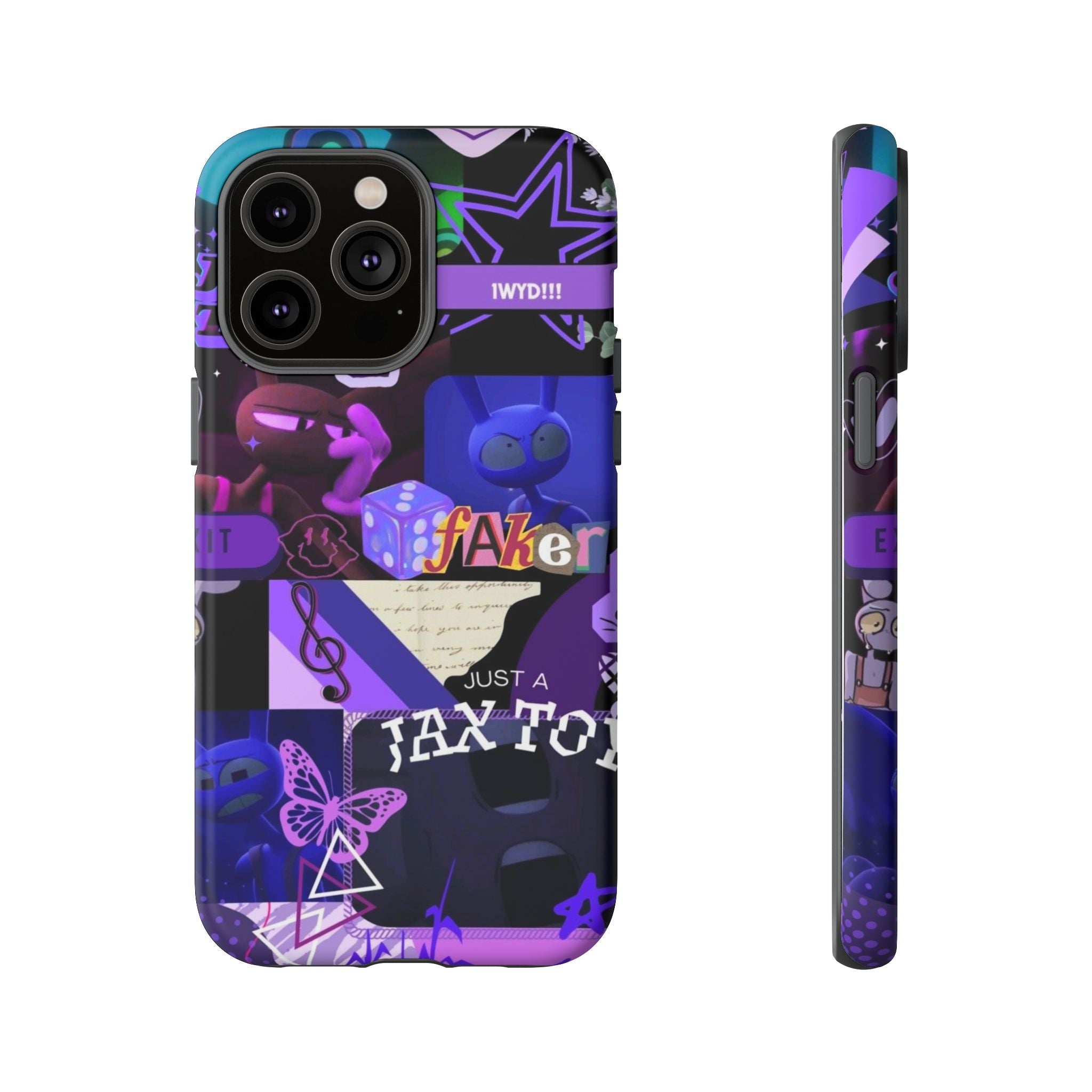 Jax The Amazing Digital Circus Purple Grunge Collage Phone Case | Tough Cases