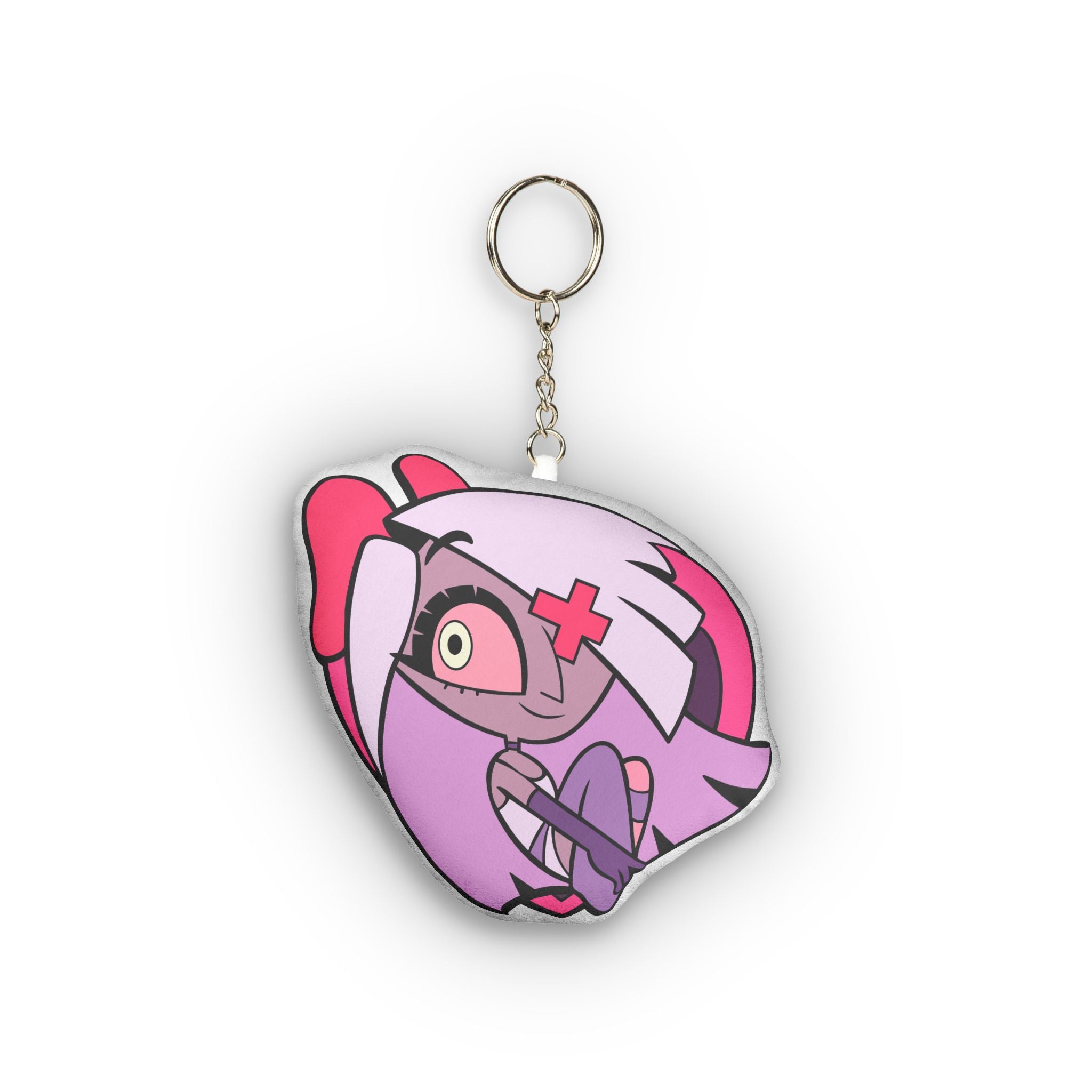 Vaggie Hazbin Hotel Cute Pink Nurse Anime Character Custom Shape Mini Plush Keychain | Kawaii Mascot Charm