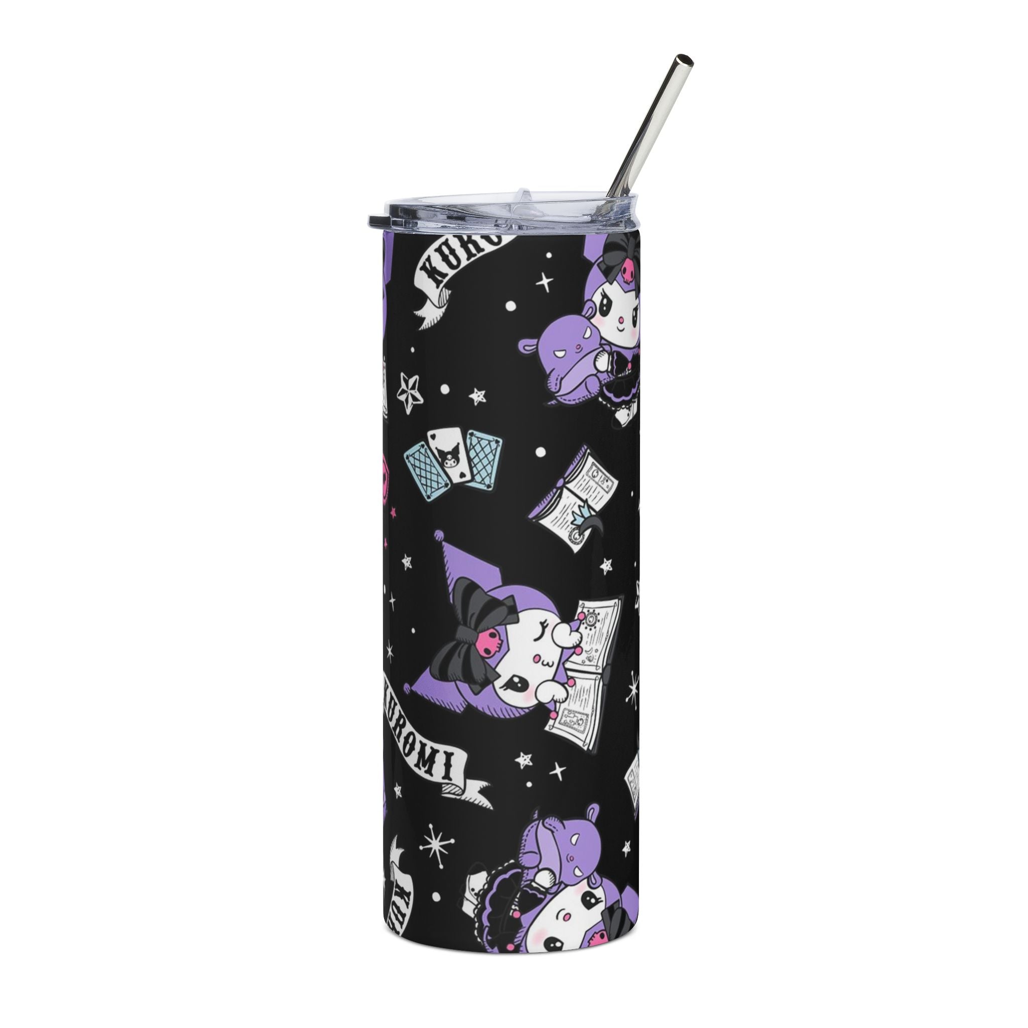 Kawaii Witch Cat Stainless Tumbler | 20oz Skinny Travel Cup