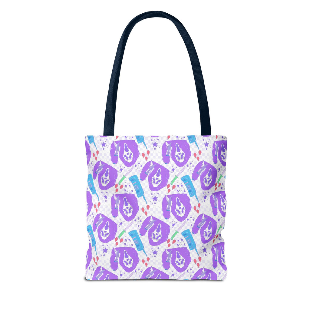 Purple Ghostface Pattern Tote Bag | Pastel Goth AOP