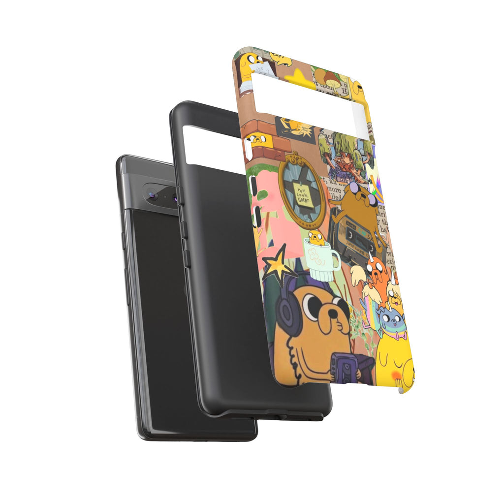 Adventure Time Jake the Dog Cartoon Collage Phone Case | Adventure Dog Character Pattern