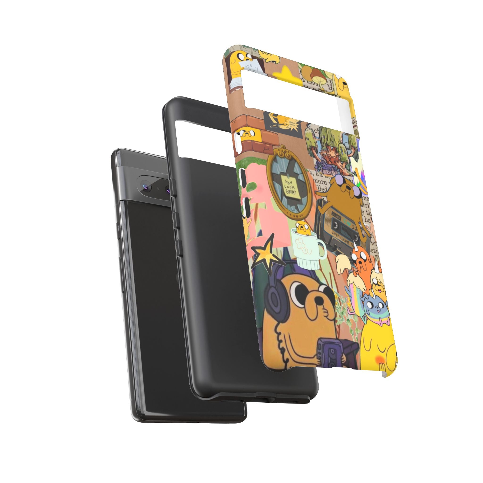 Adventure Time Jake the Dog Cartoon Collage Phone Case | Adventure Dog Character Pattern