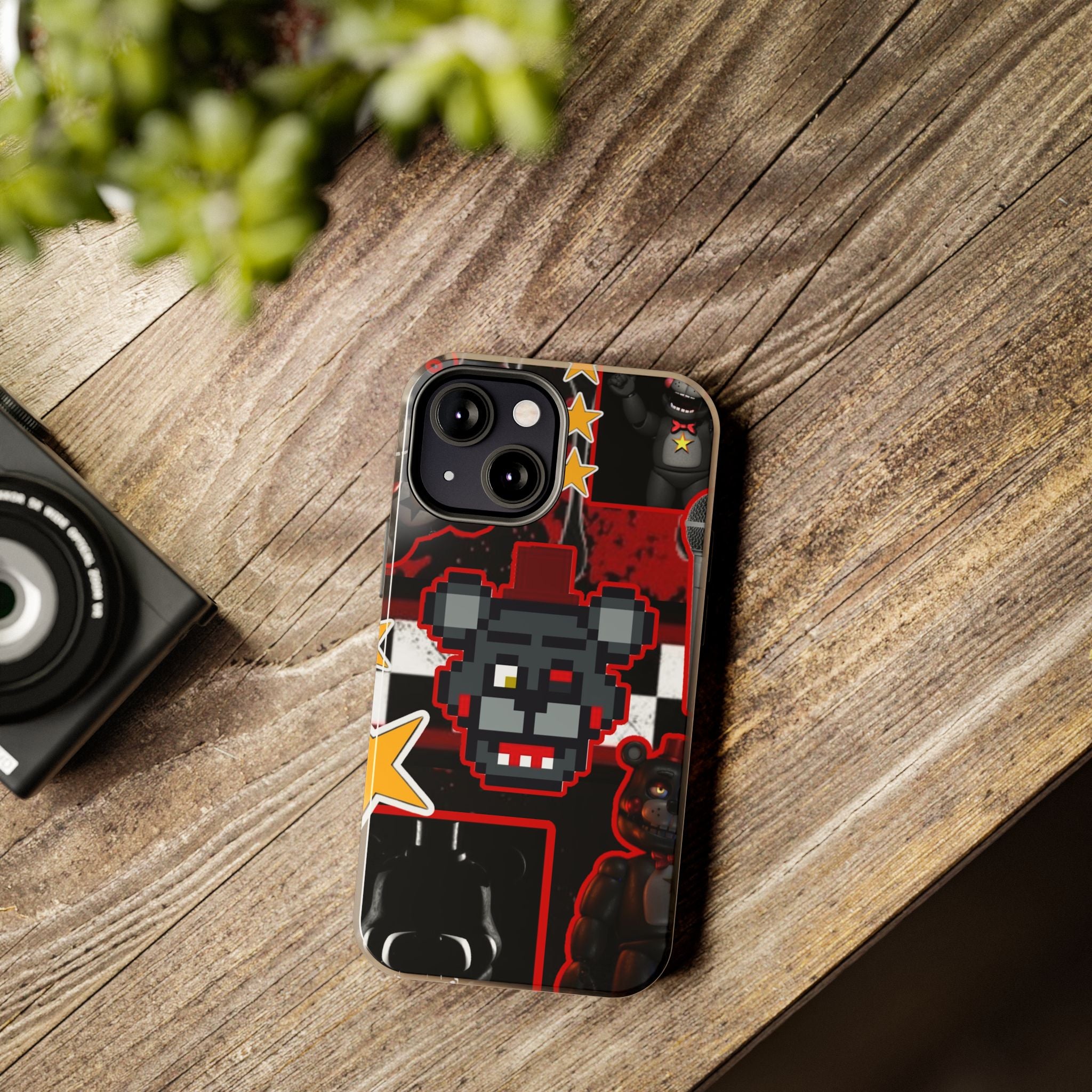 FNAF 5NAF Five Nights at Freddys Lefty Pixel Horror Animatronic Phone Case | Five Nights at Freddys style, dark arcade stars