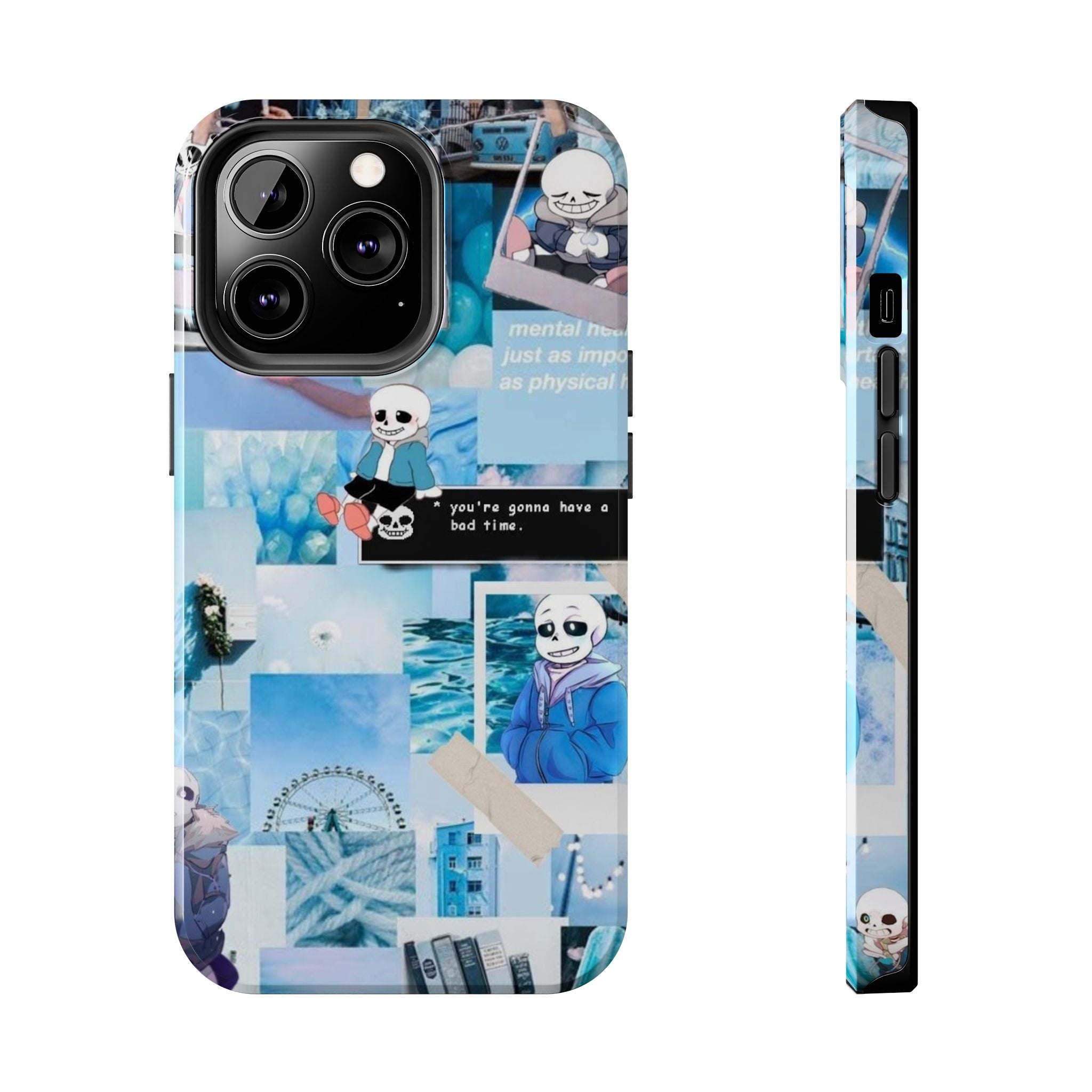 Undertale Sans Character Collage Tough Phone Case | Blue Aesthetic, Undertale-inspired