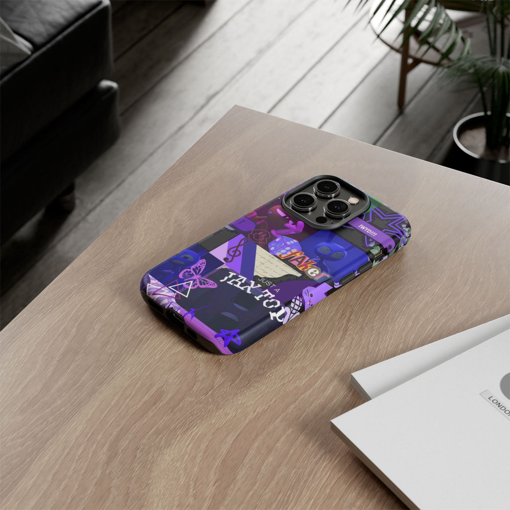 Jax The Amazing Digital Circus Purple Grunge Collage Phone Case | Tough Cases