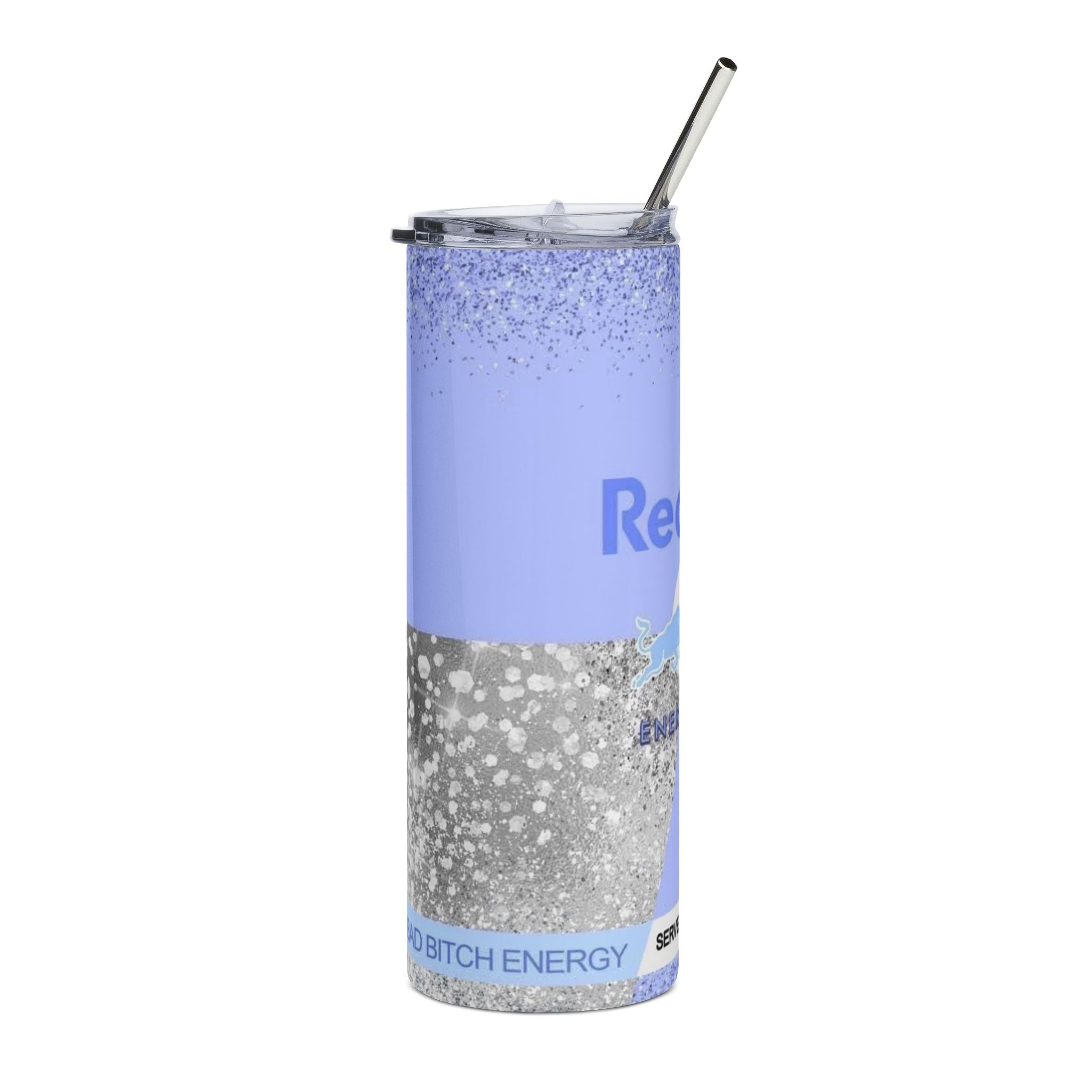 Glitter Red Bull Blue Energy Drink Logo Tumbler | 20oz Stainless Steel