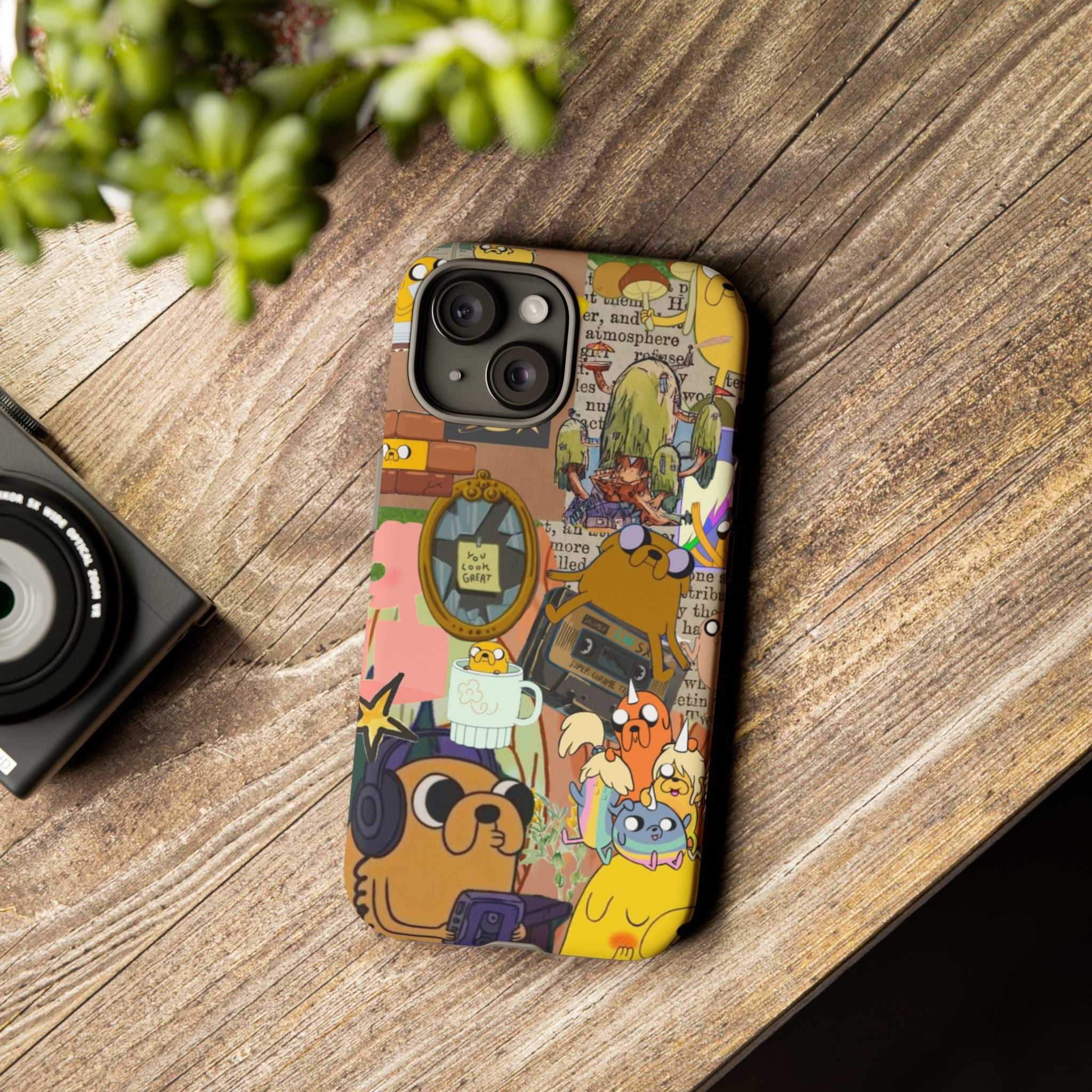 Adventure Time Jake the Dog Cartoon Collage Phone Case | Adventure Dog Character Pattern