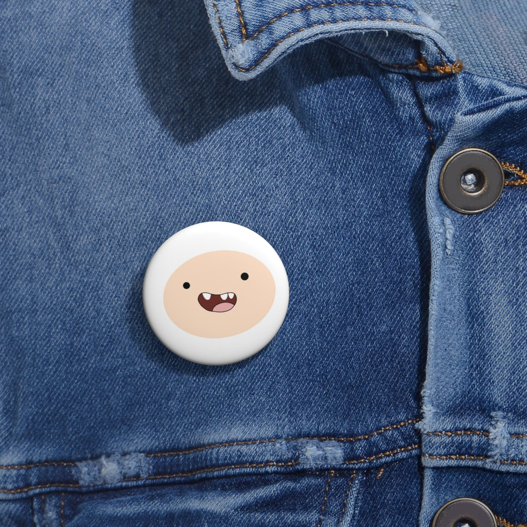 Adventure Time Cute Cartoon Face Pin Button | Fun Character Badge, Backpack Accessory