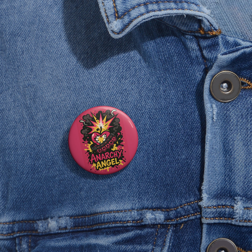 Hazbin Hotel Cherri Bomb Inspired Anarchy Angel Heart pin button | 1.25" enamel-style pin