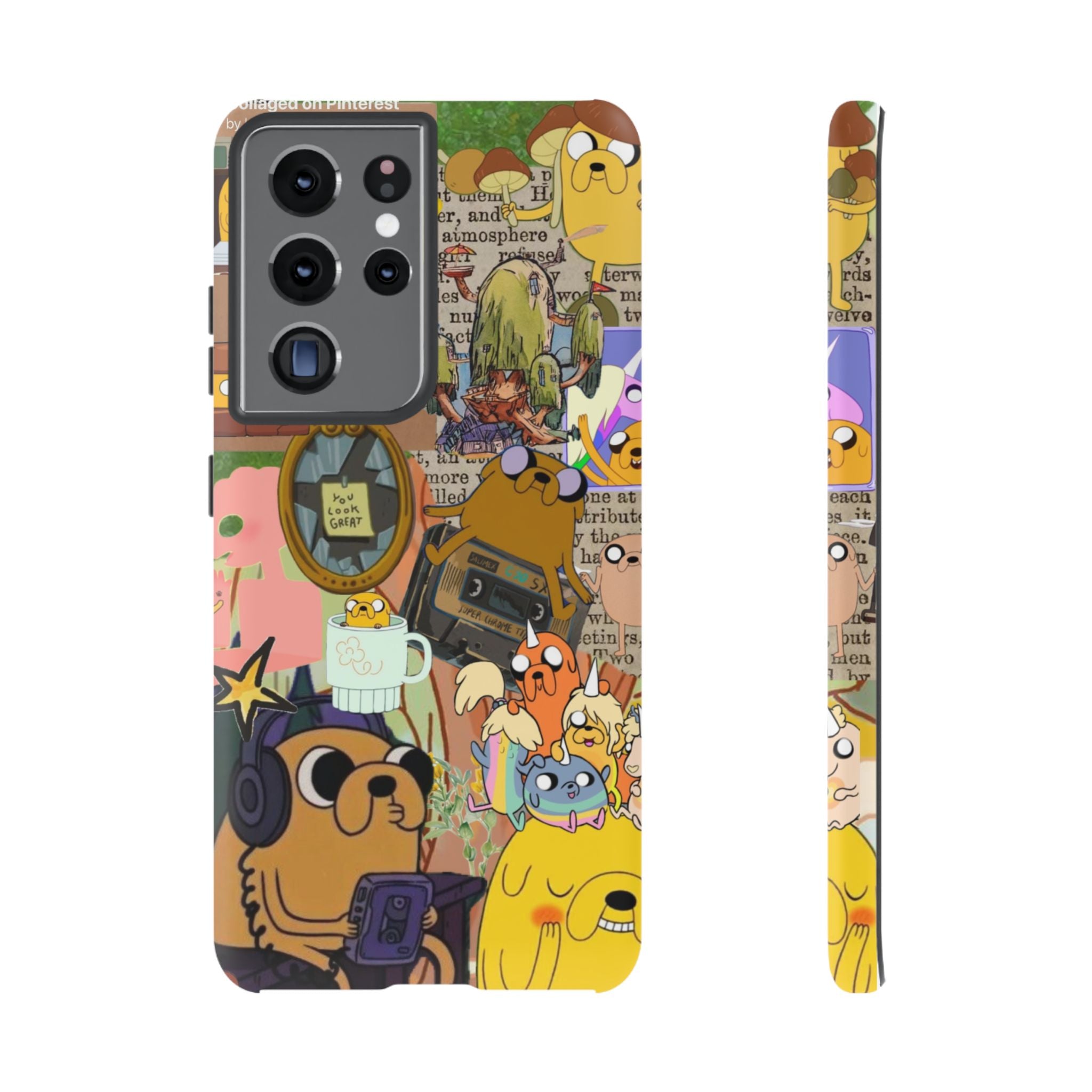 Adventure Time Jake the Dog Cartoon Collage Phone Case | Adventure Dog Character Pattern