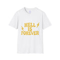 Hazbin Hotel Adam Hell Is Forever T-Shirt | Retro Yellow Lightning Typography