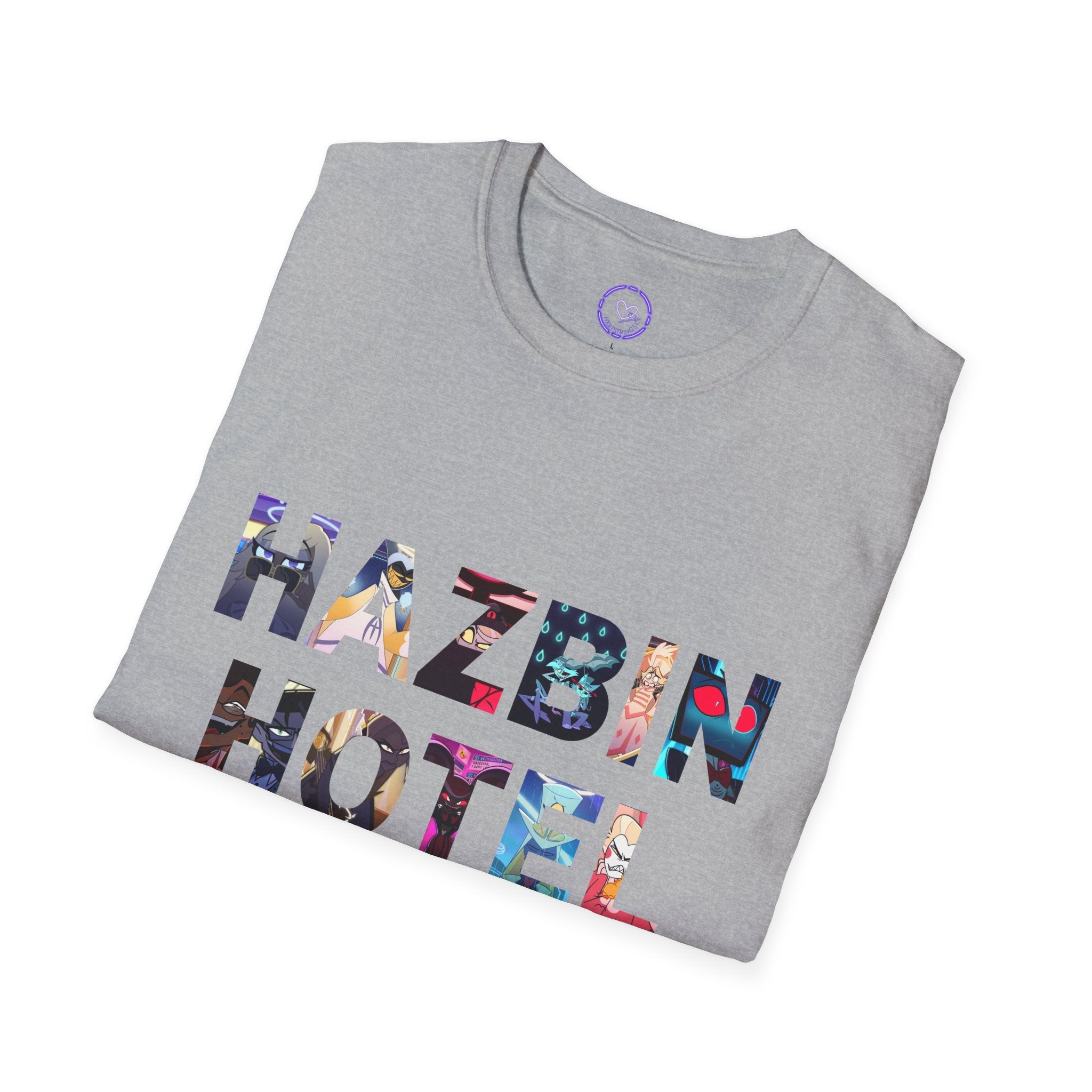 Hazbin Hotel modern text collage T-Shirt | Animated anime merch series typography tee