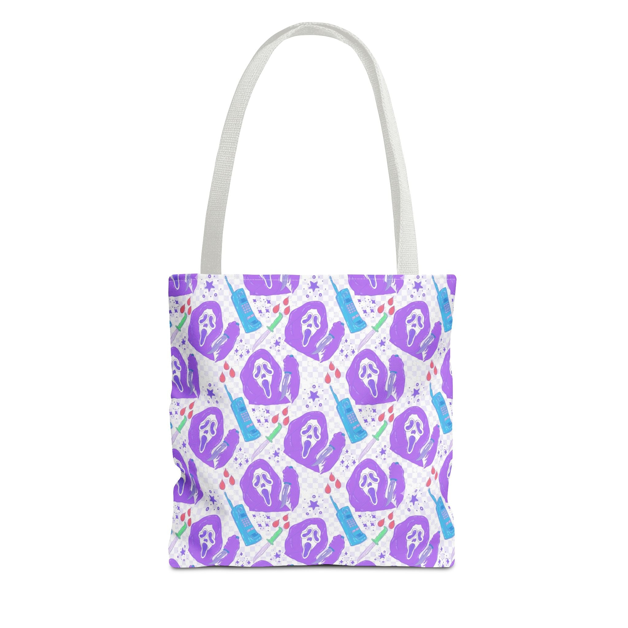Purple Ghostface Pattern Tote Bag | Pastel Goth AOP