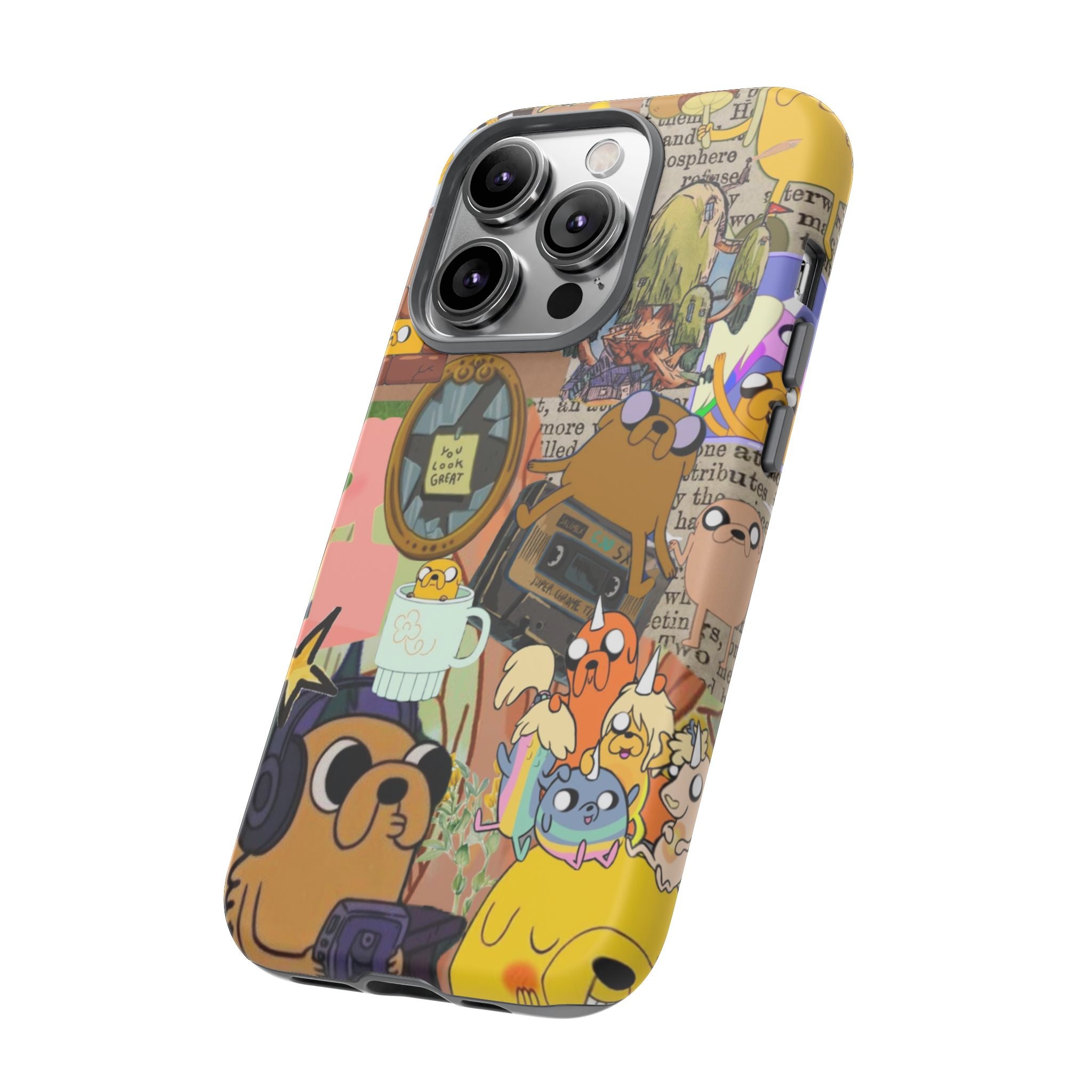 Adventure Time Jake the Dog Cartoon Collage Phone Case | Adventure Dog Character Pattern