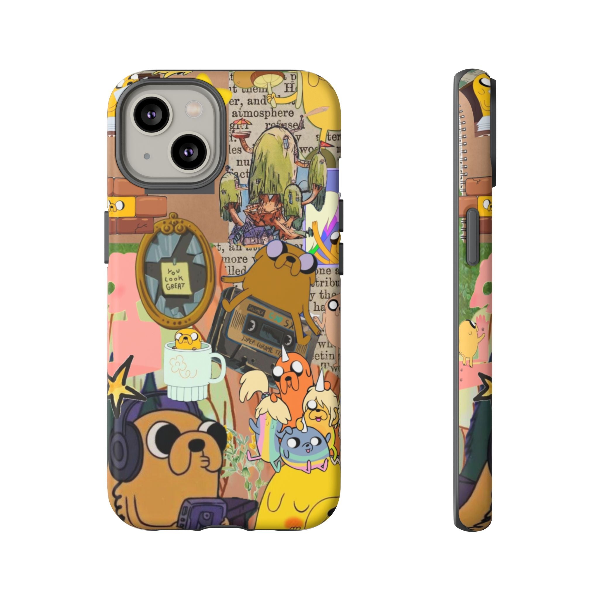 Adventure Time Jake the Dog Cartoon Collage Phone Case | Adventure Dog Character Pattern