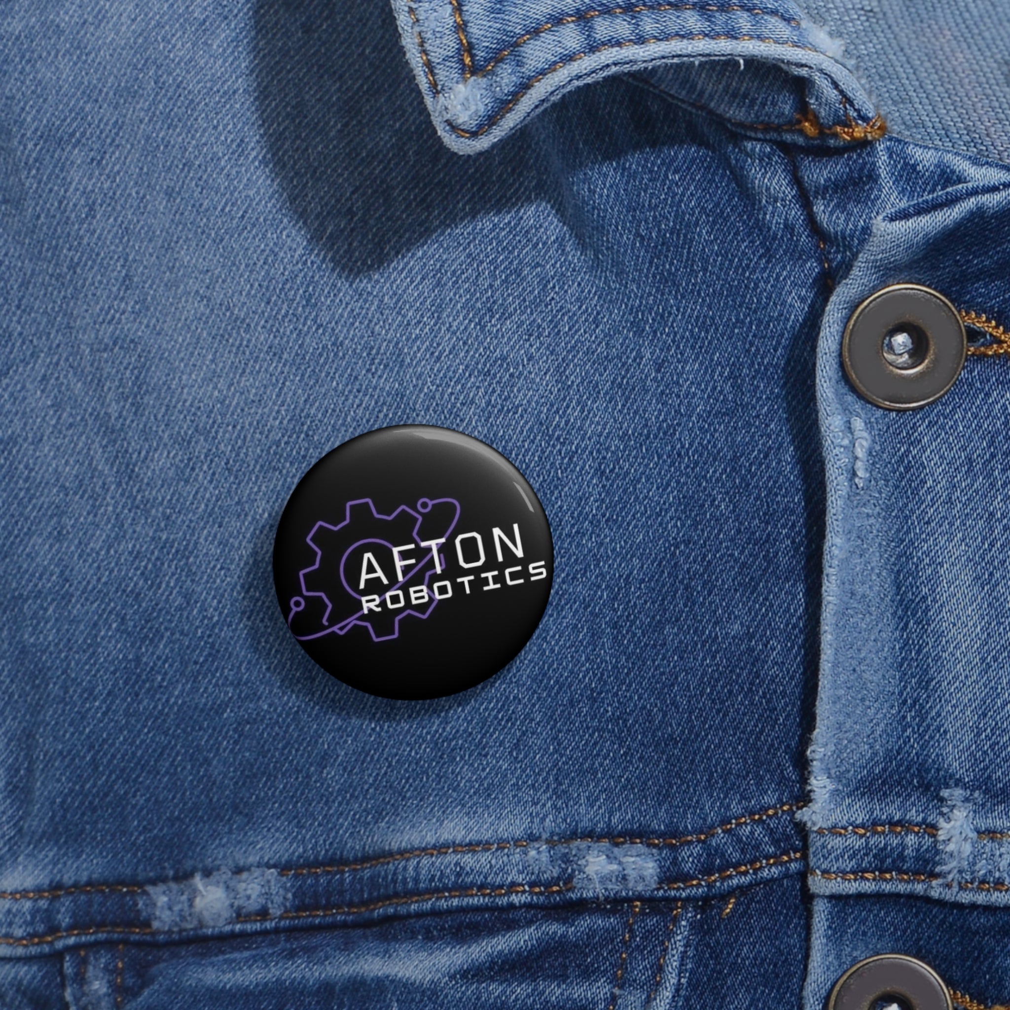 FNAF 5NAF Five Nights at Freddys Afton Robotics Logo Pin Button | Custom Round Badge, Tech Gear