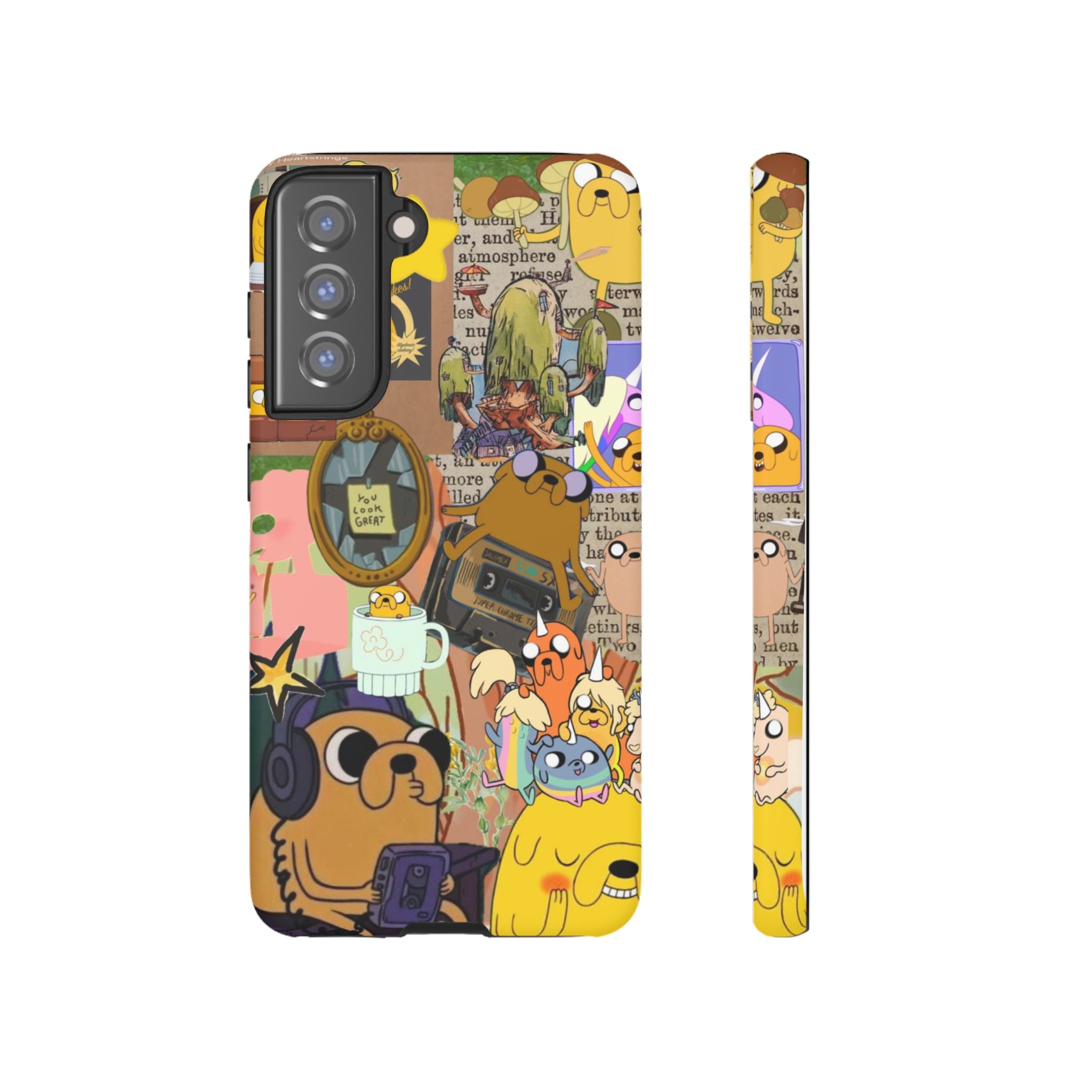 Adventure Time Jake the Dog Cartoon Collage Phone Case | Adventure Dog Character Pattern