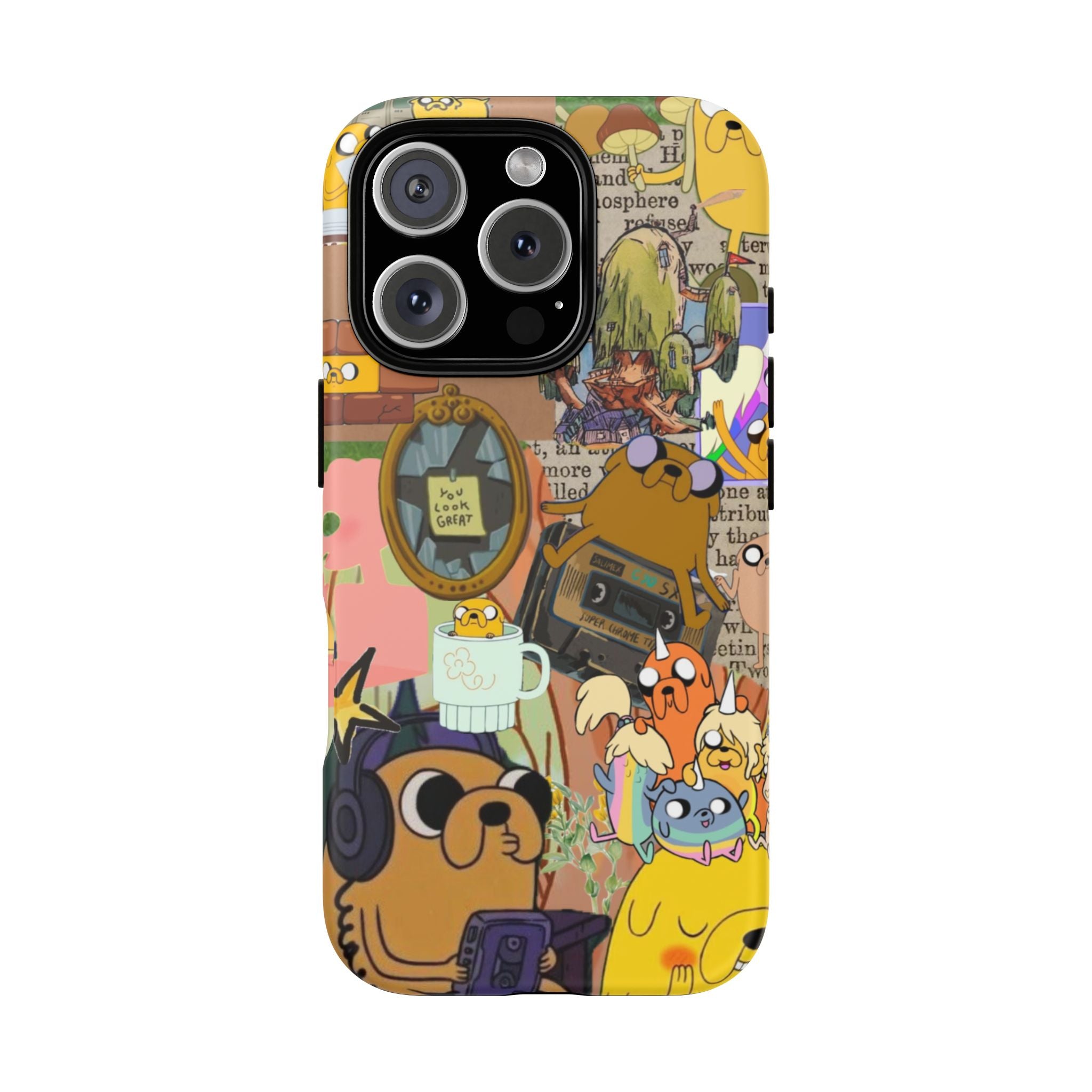 Adventure Time Jake the Dog Cartoon Collage Phone Case | Adventure Dog Character Pattern