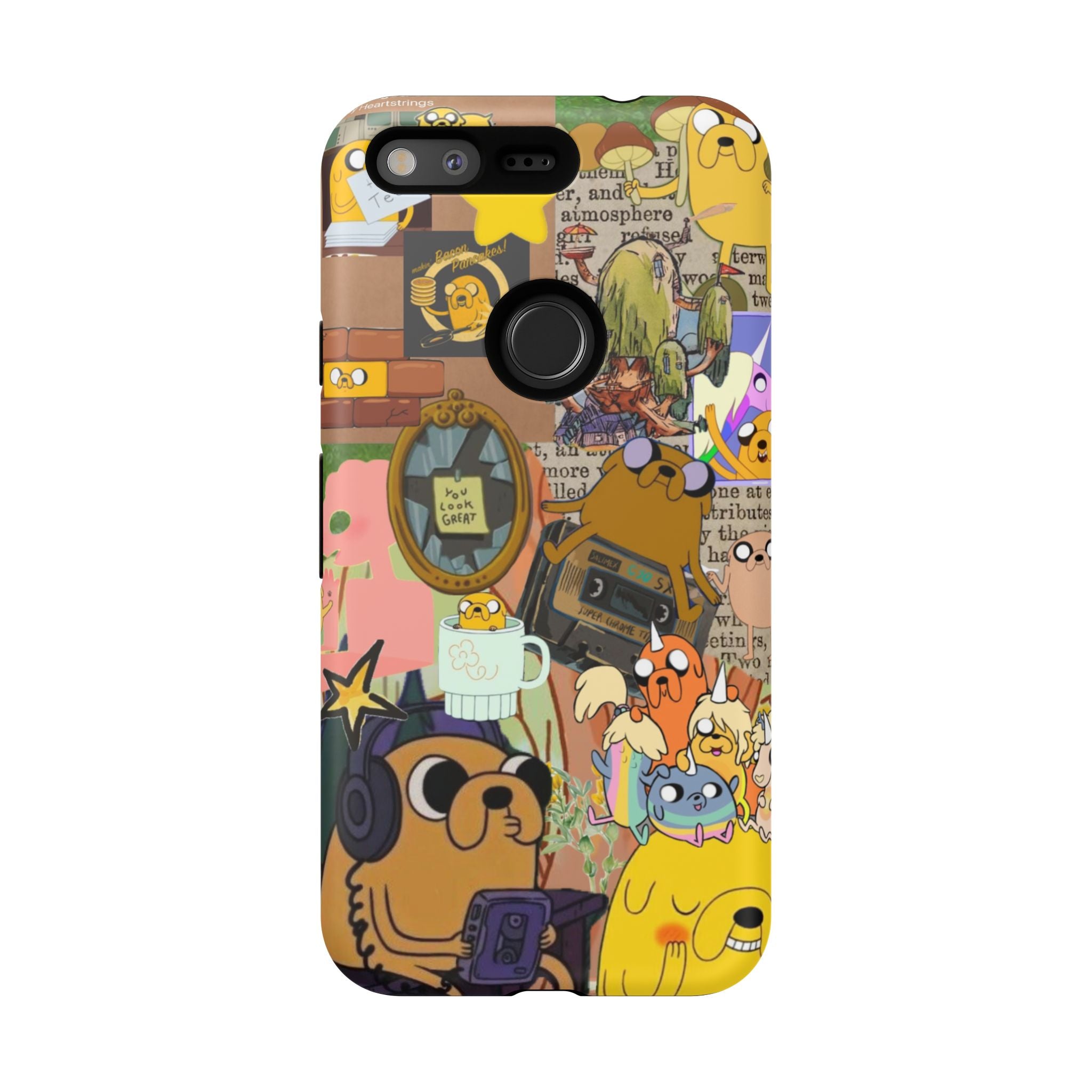 Adventure Time Jake the Dog Cartoon Collage Phone Case | Adventure Dog Character Pattern