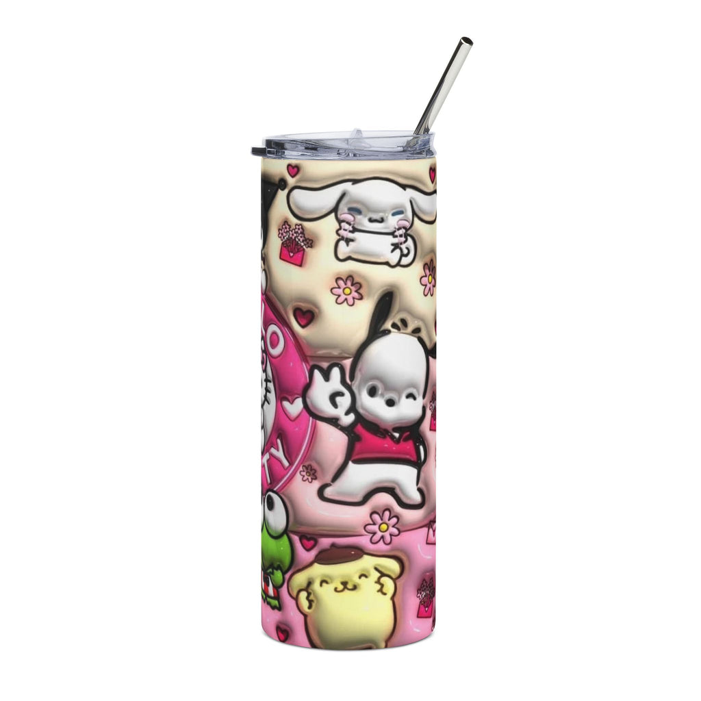 Hello Kitty Characters 3D Inflated Cute Kawaii Sanrio Tumbler | 20oz Stainless Steel Skinny Tumbler