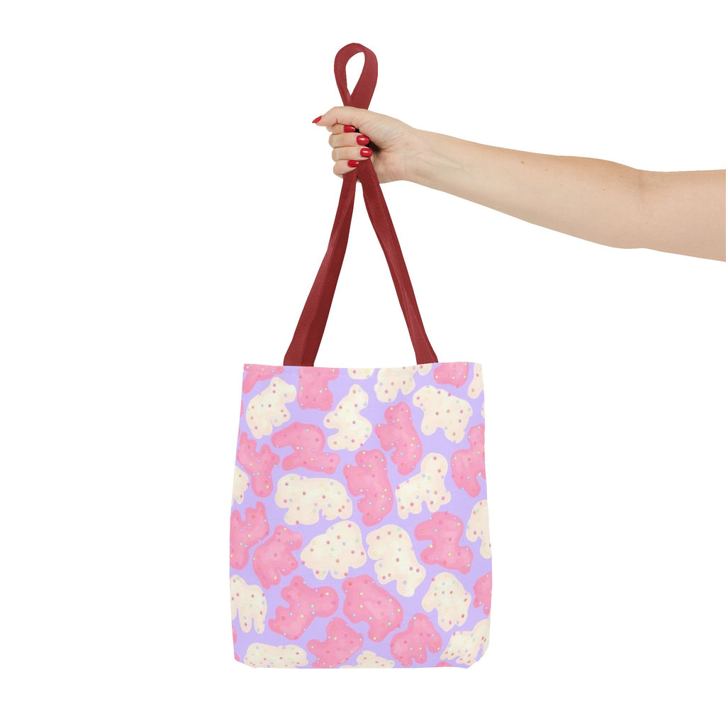 Pastel Animal Crackers Kawaii Bear Pattern Tote Bag | Candy Cute All-Over Print