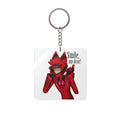 Hazbin Hotel Alastor Red Fox Monster Smile keychain | Square Acrylic Keychain